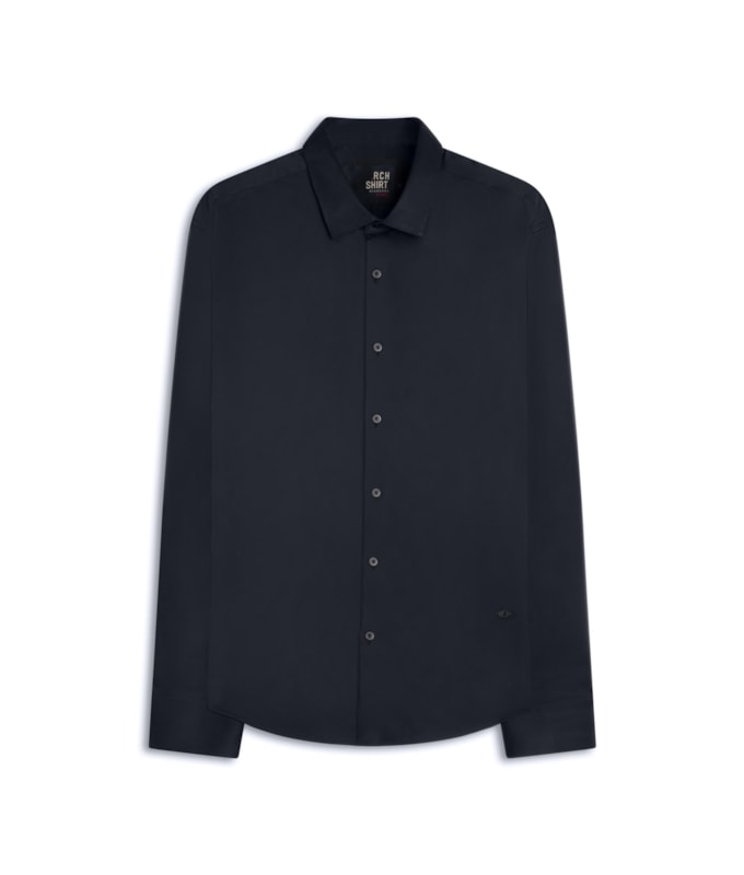 Camisa Cetim Lycra Ml Preto