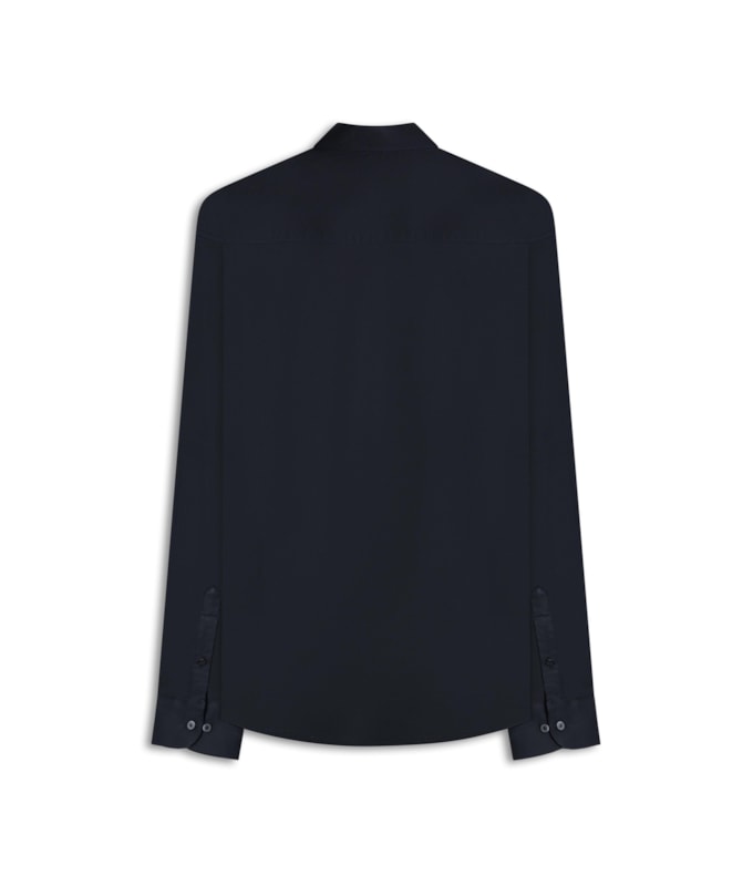 Camisa Cetim Lycra Ml Preto