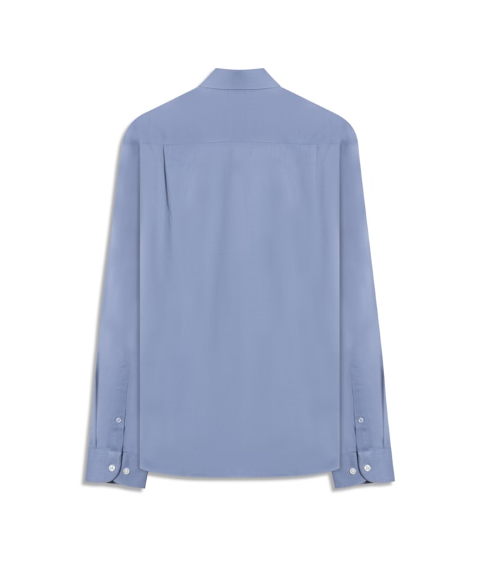 Camisa Cetim Modal Ml Azul Pervante
