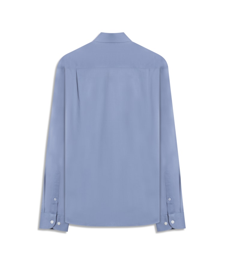 Camisa Cetim Modal Ml Azul Pervante