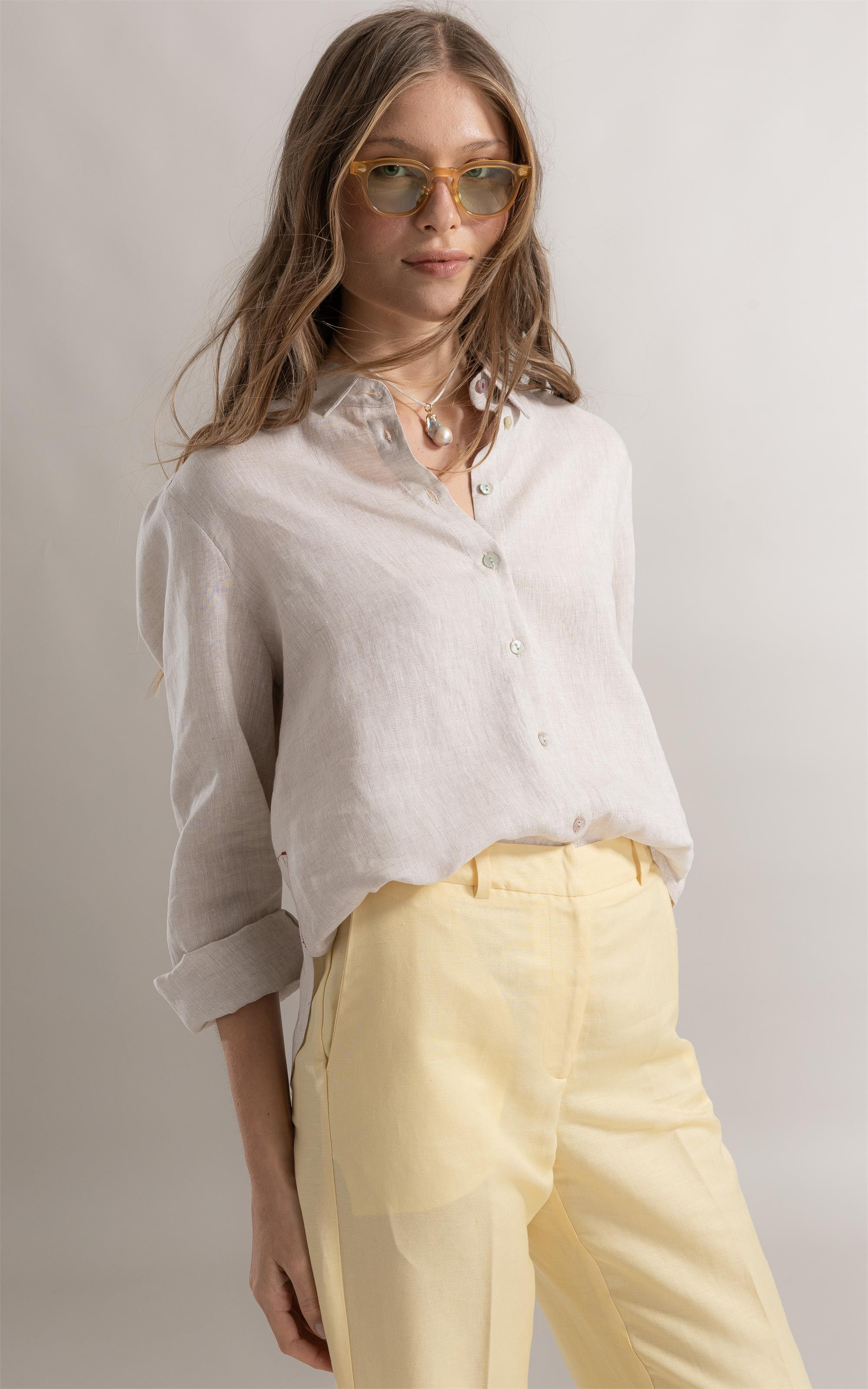 Camisa Charlotte Puro Linho Natural