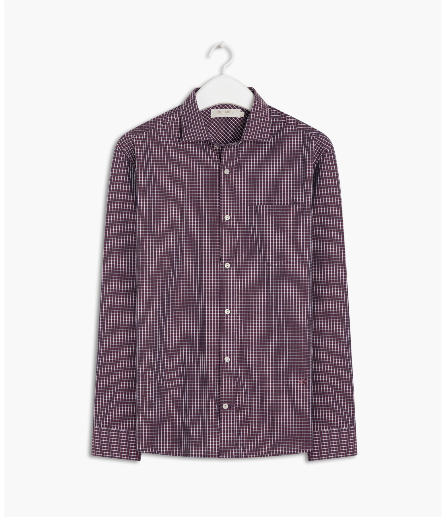 Camisa Chess Ml Bordeaux