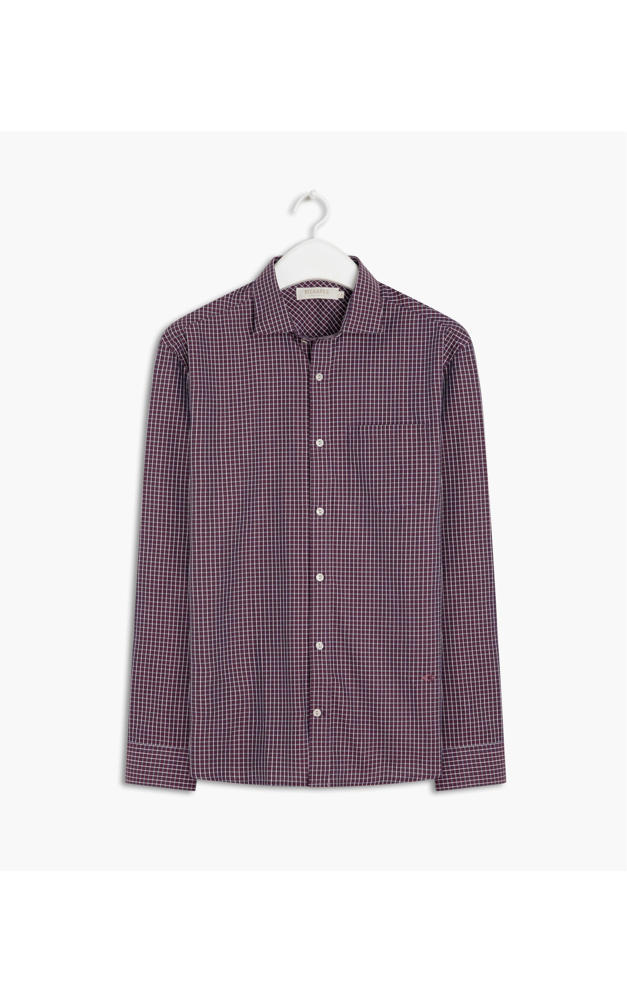 Camisa Chess Ml Bordeaux