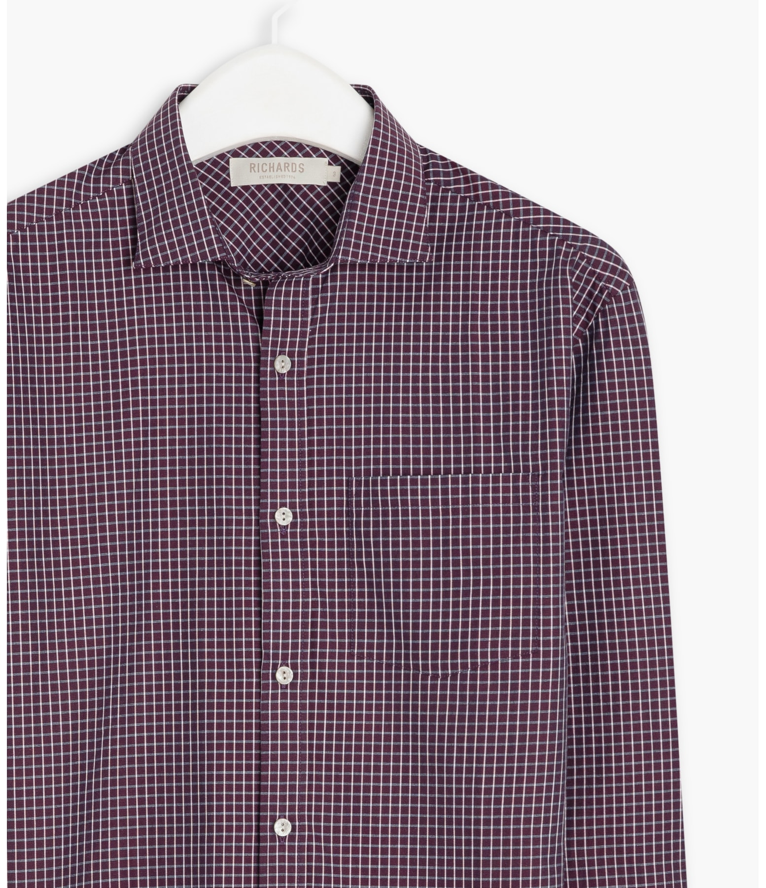 Camisa Chess Ml Bordeaux