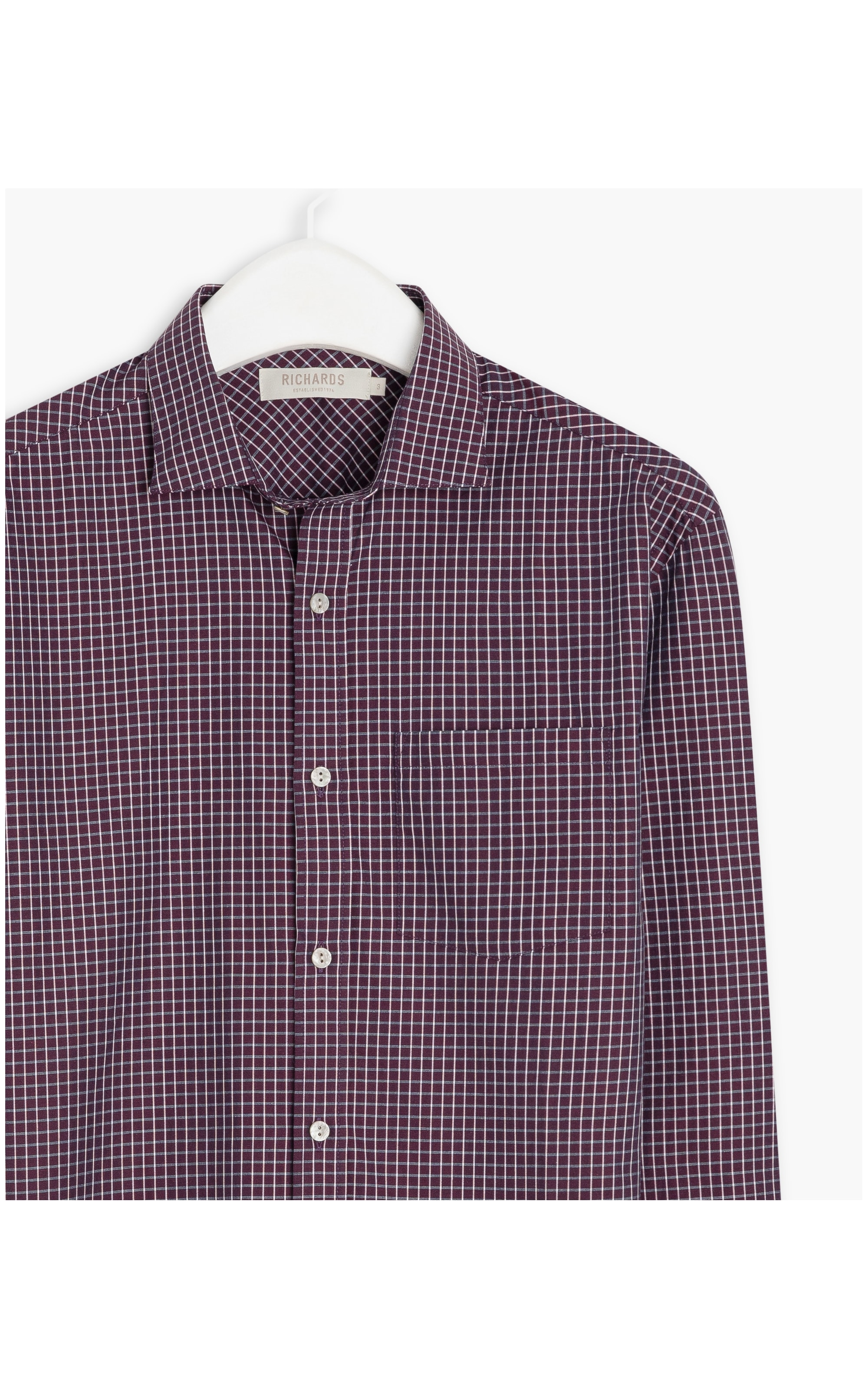 Camisa Chess Ml Bordeaux