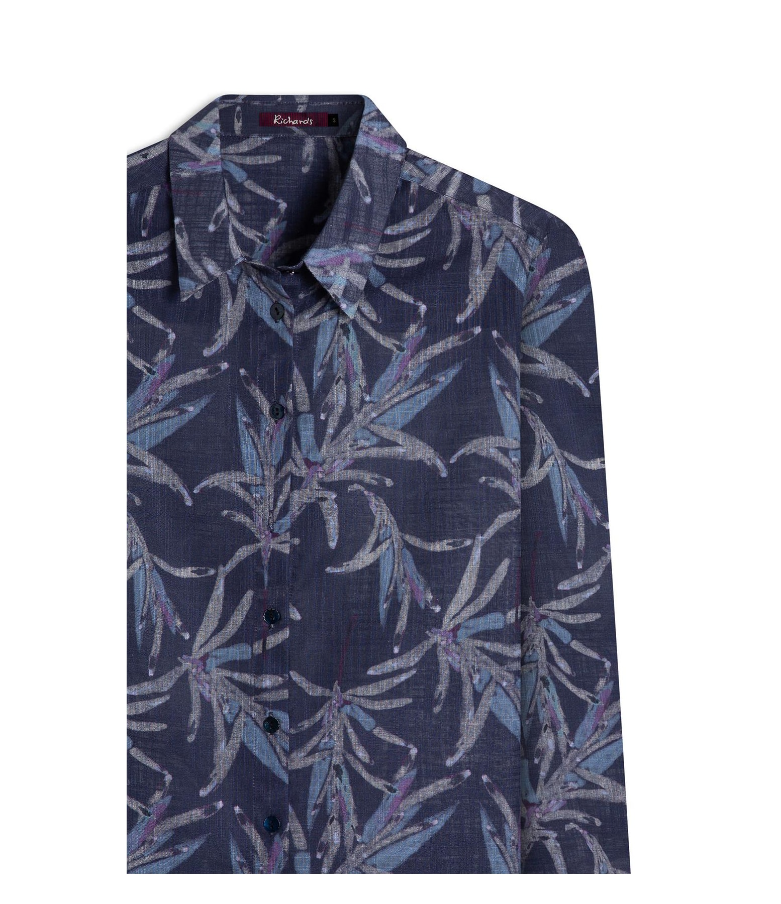 Camisa Classic Blossom Algodao Azul Jeans