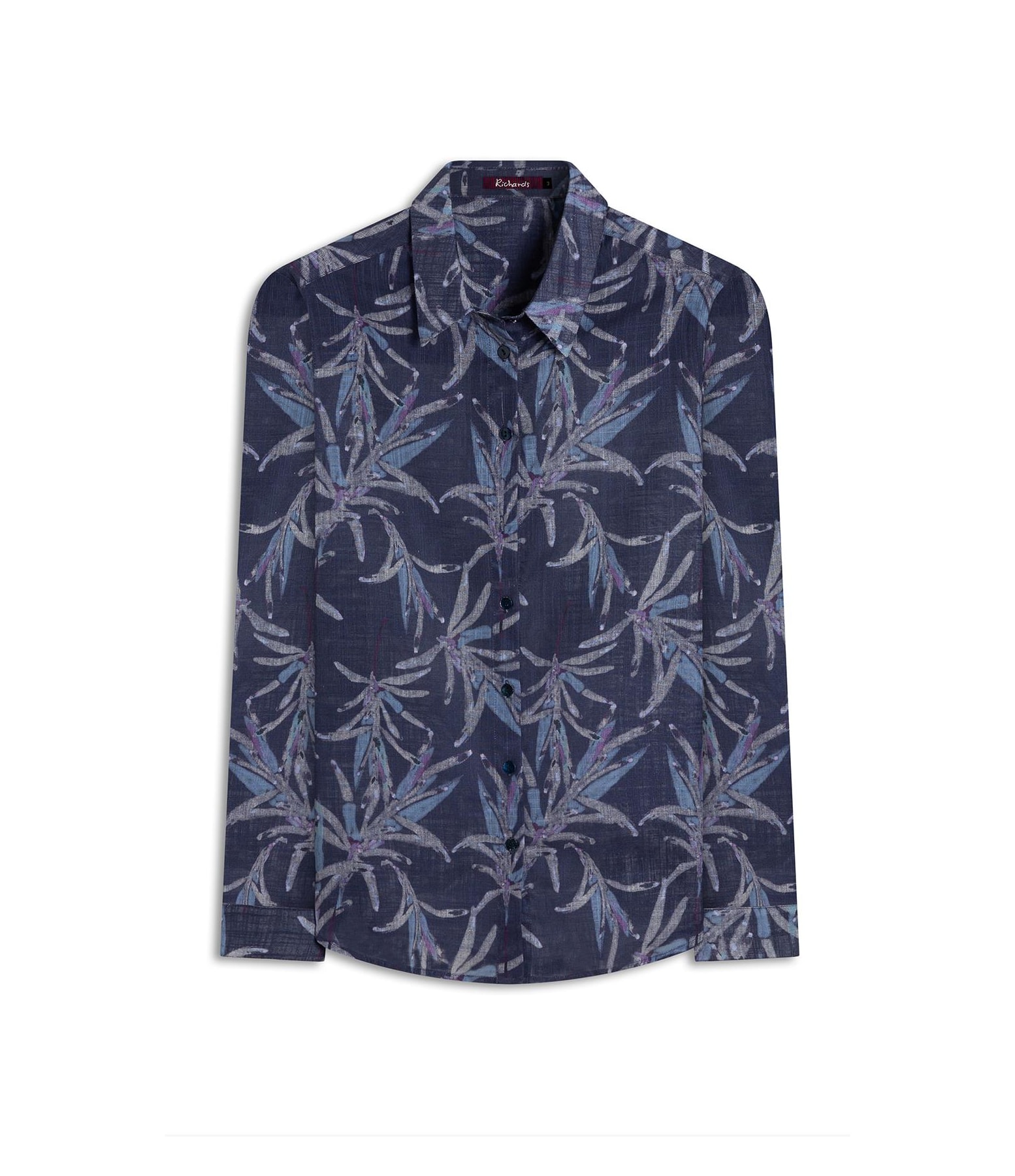 Camisa Classic Blossom Algodao Azul Jeans