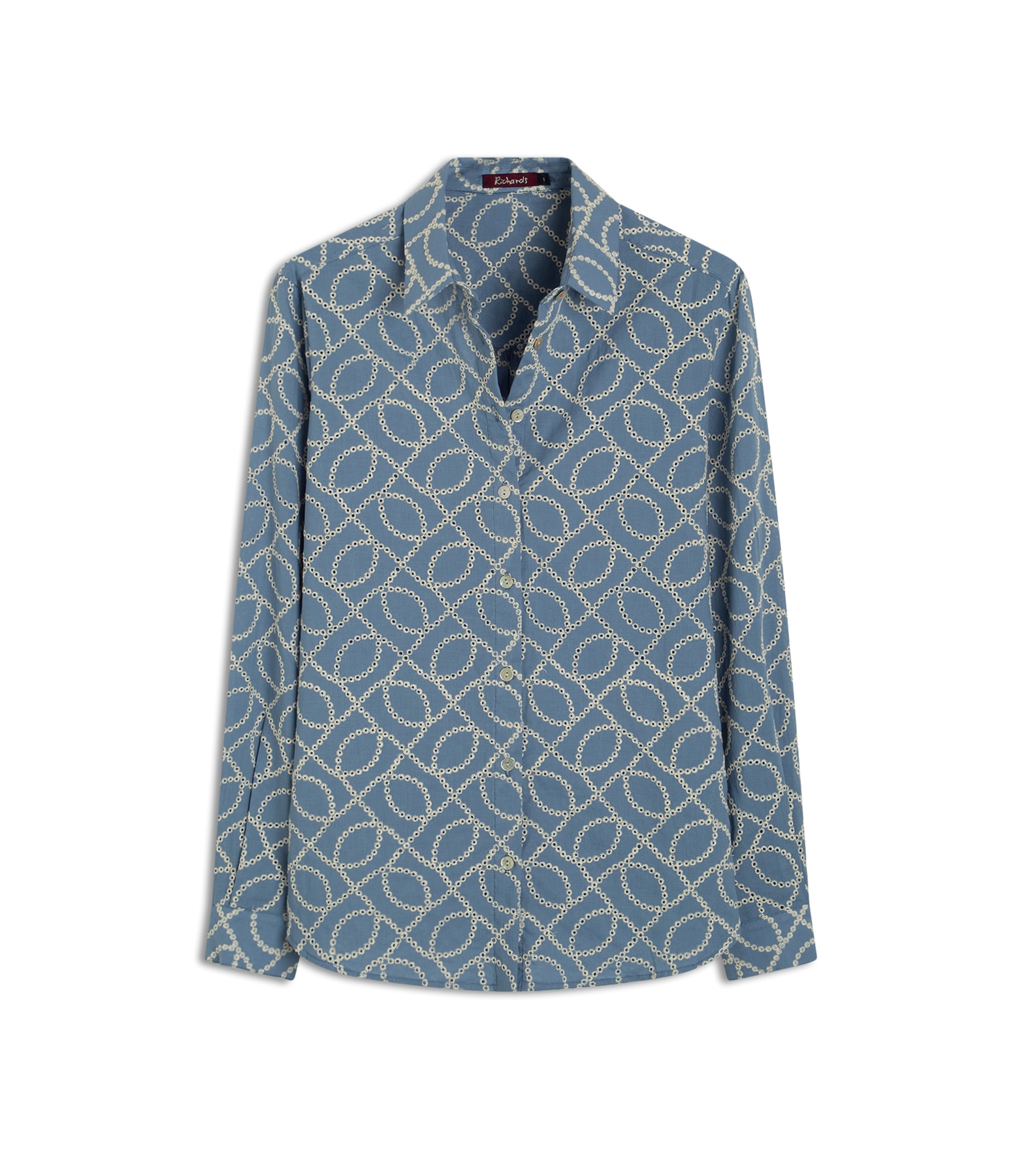 Camisa Classic Bordada  Azul Seco