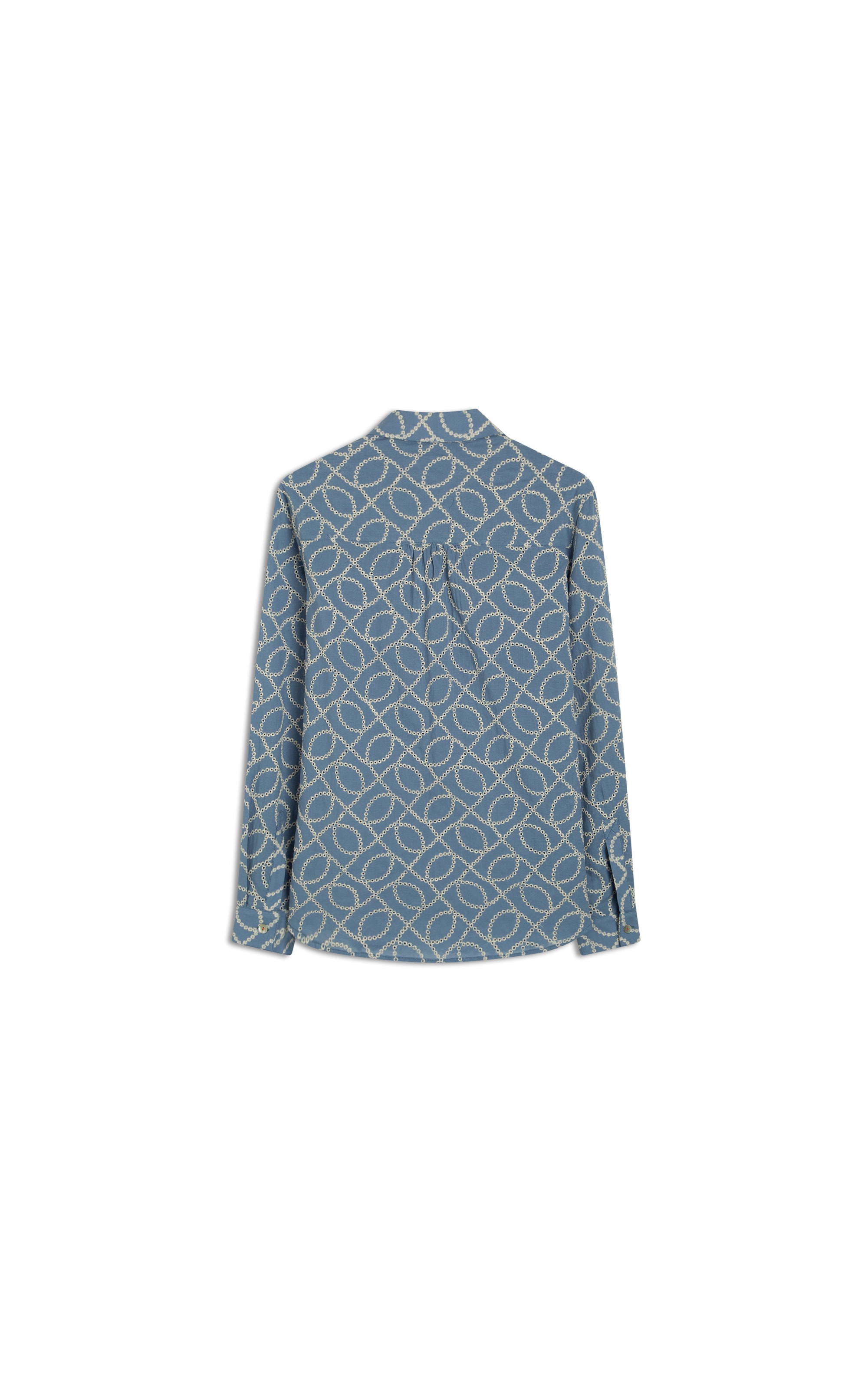 Camisa Classic Bordada  Azul Seco