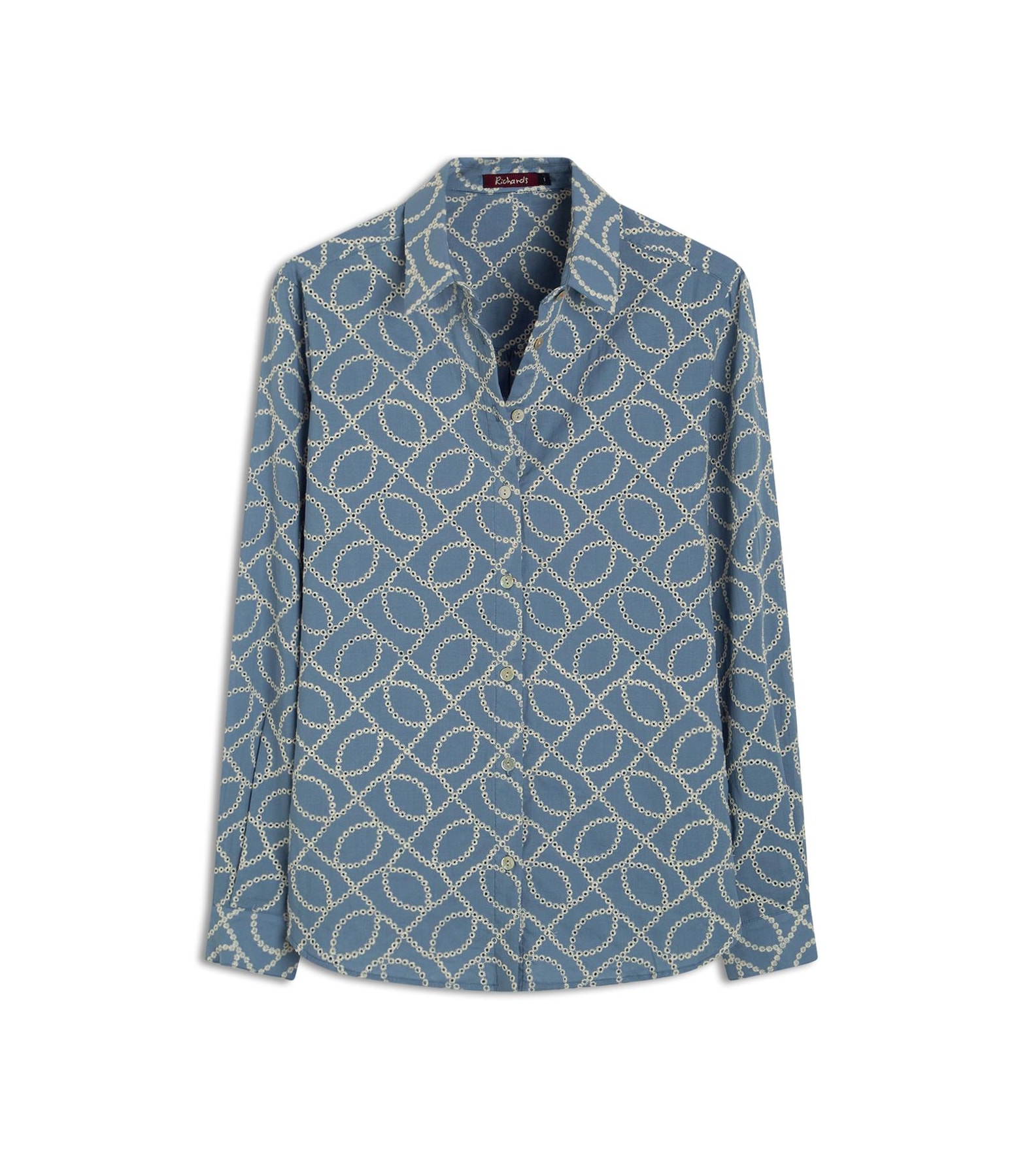 Camisa Classic Bordada  Azul Seco