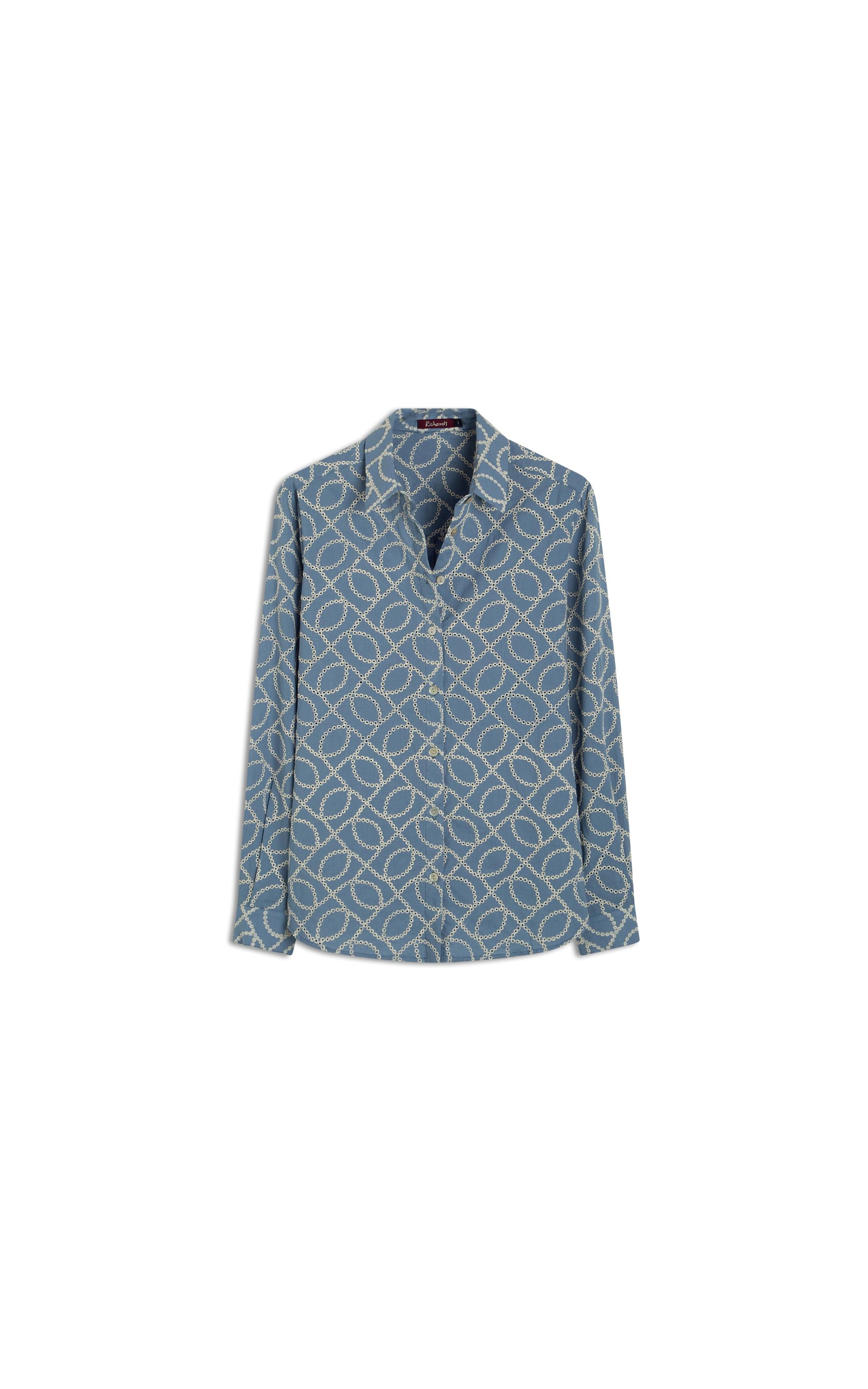 Camisa Classic Bordada  Azul Seco