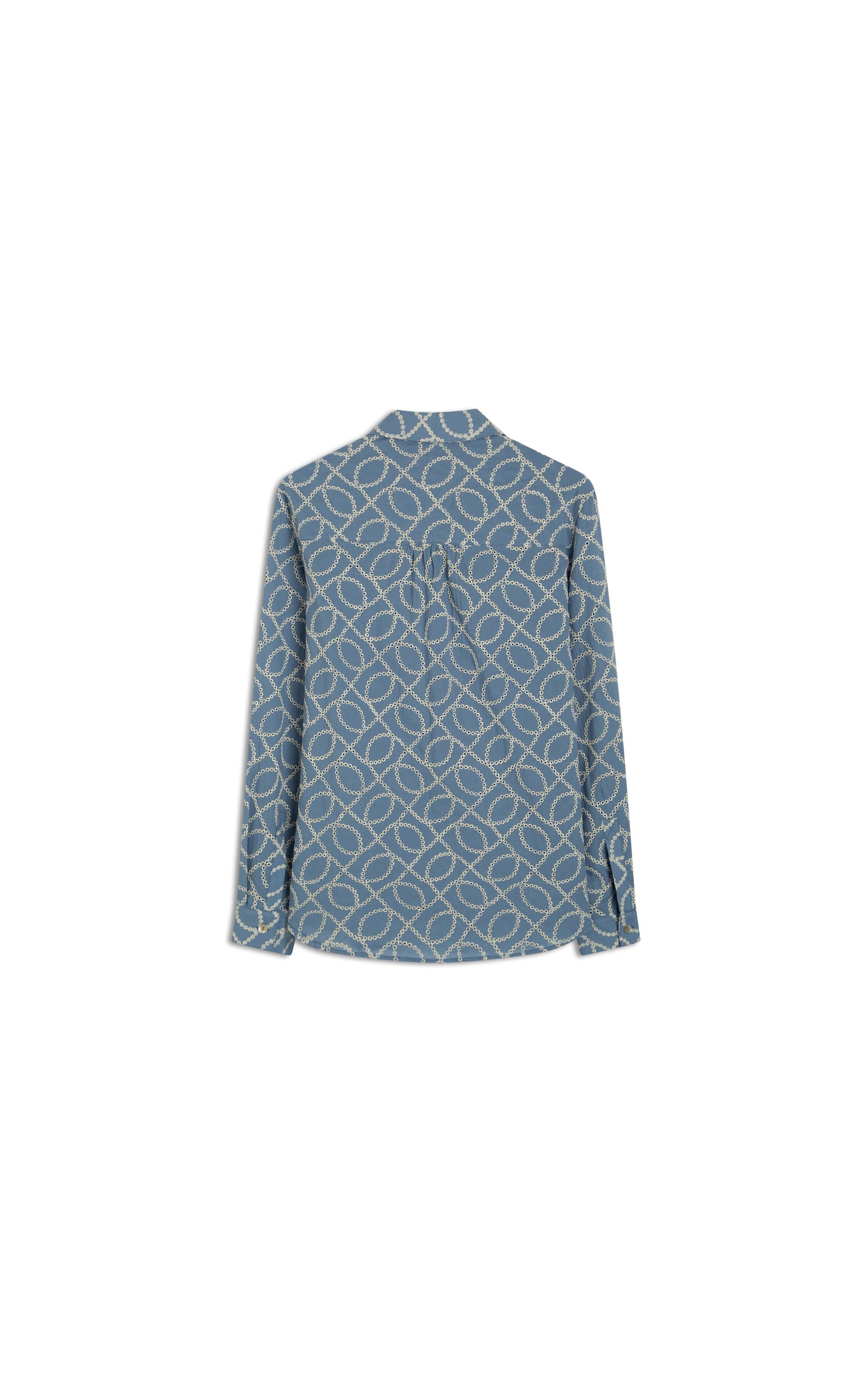 Camisa Classic Bordada  Azul Seco