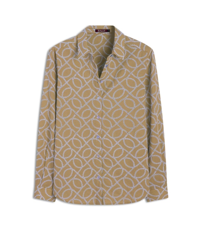 Camisa Classic Bordada Caqui