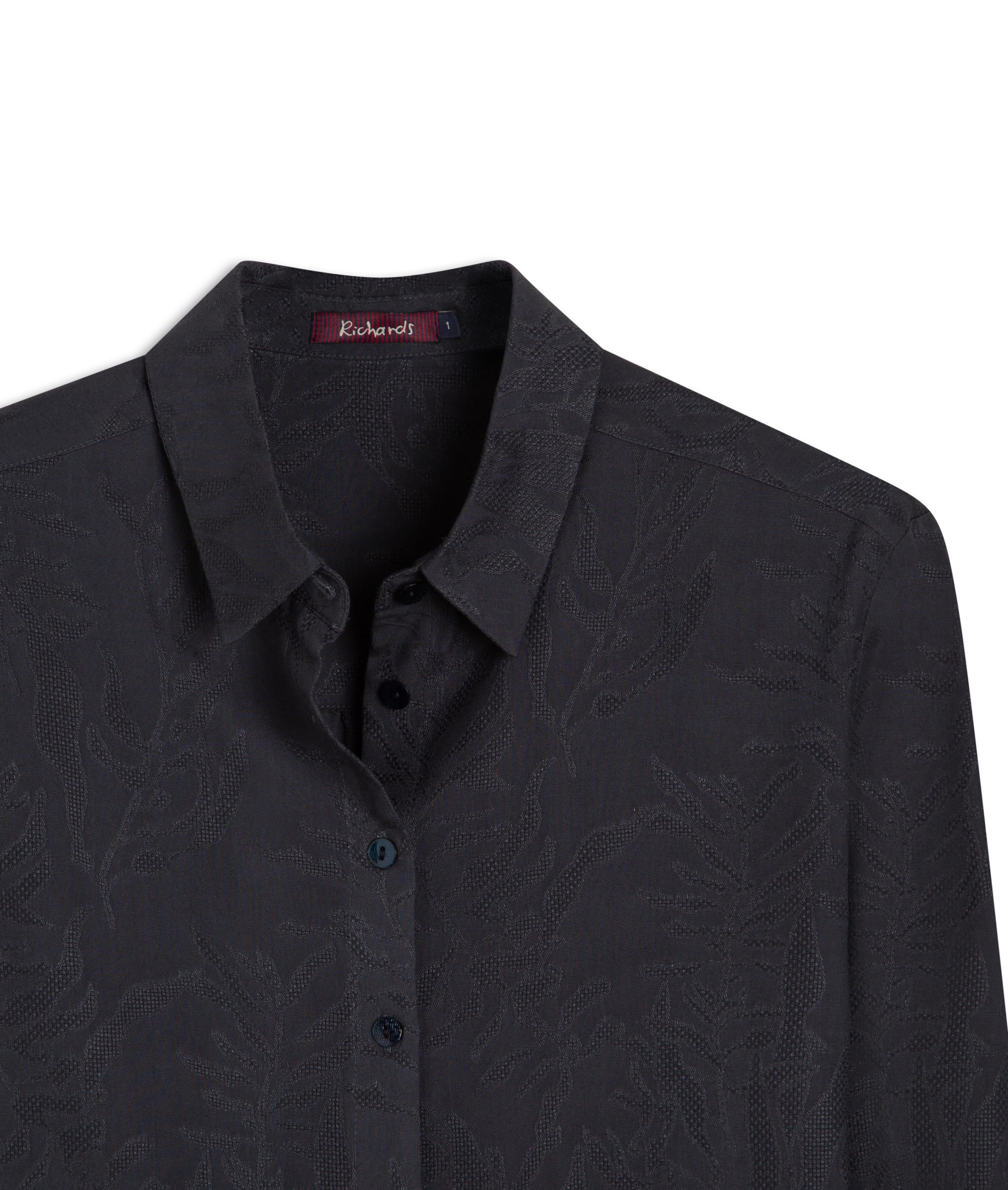 Camisa Classic Jacquard Crivo Algas Dark Navy