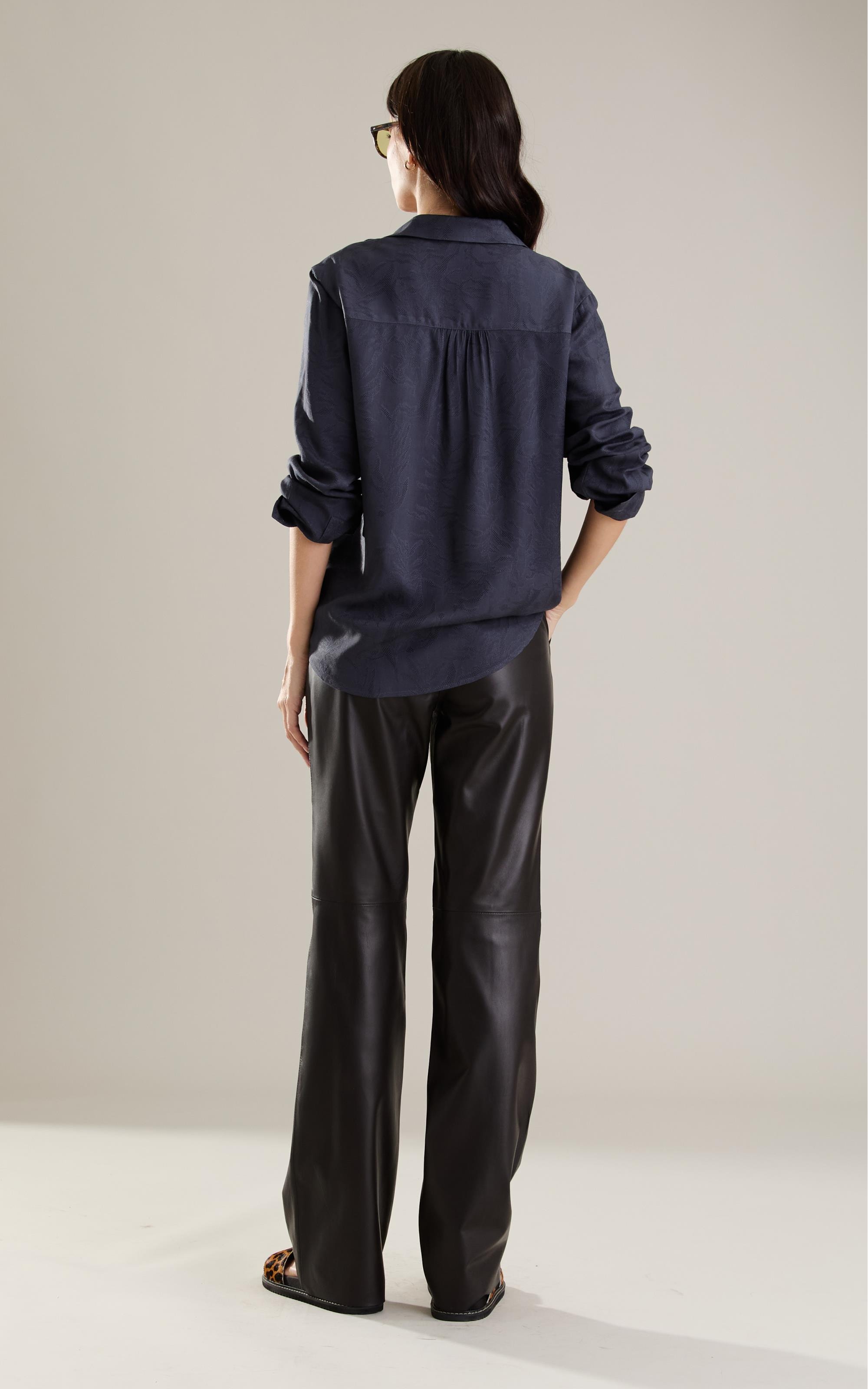 Camisa Classic Jacquard Crivo Algas Dark Navy