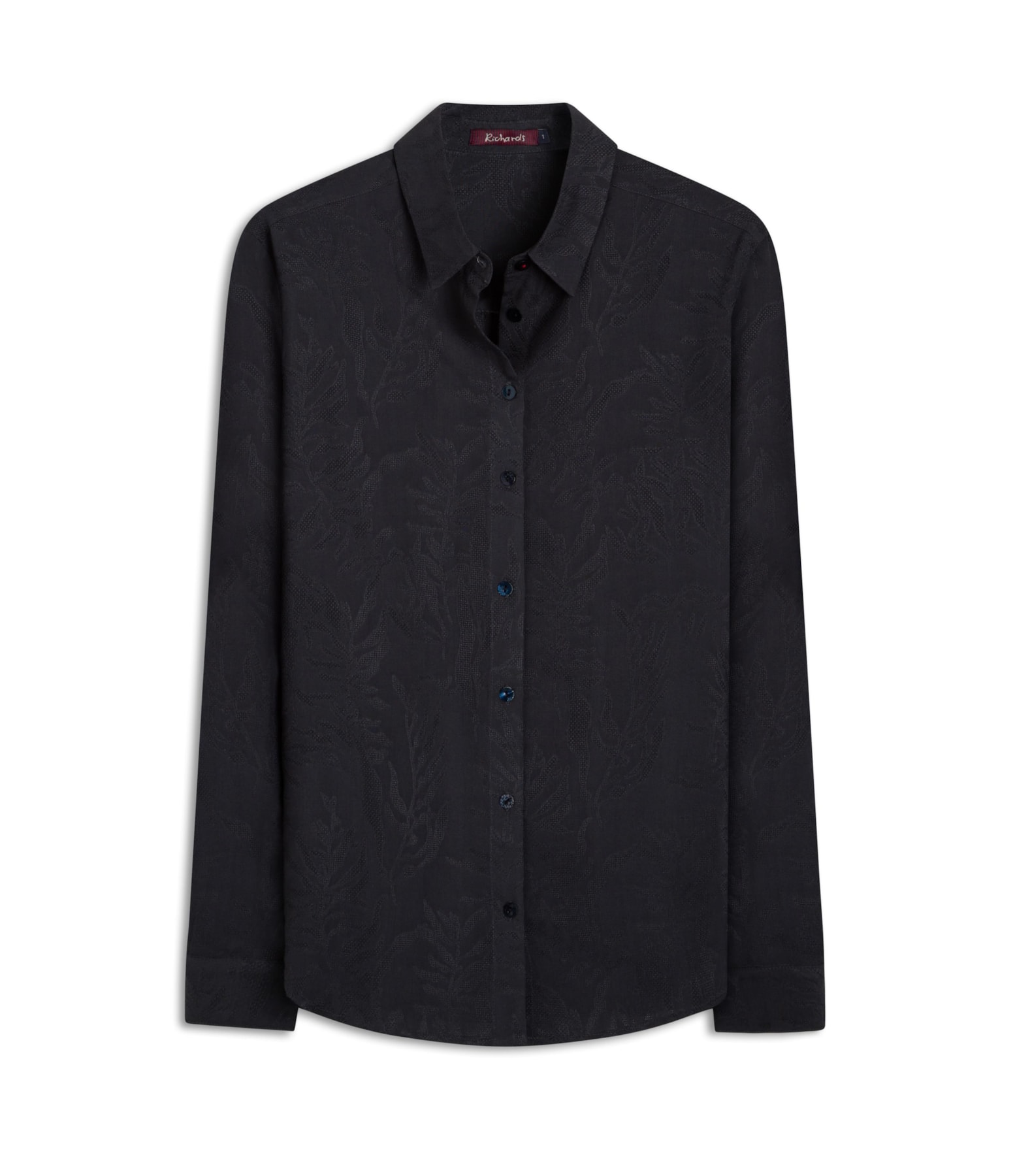 Camisa Classic Jacquard Crivo Algas Dark Navy