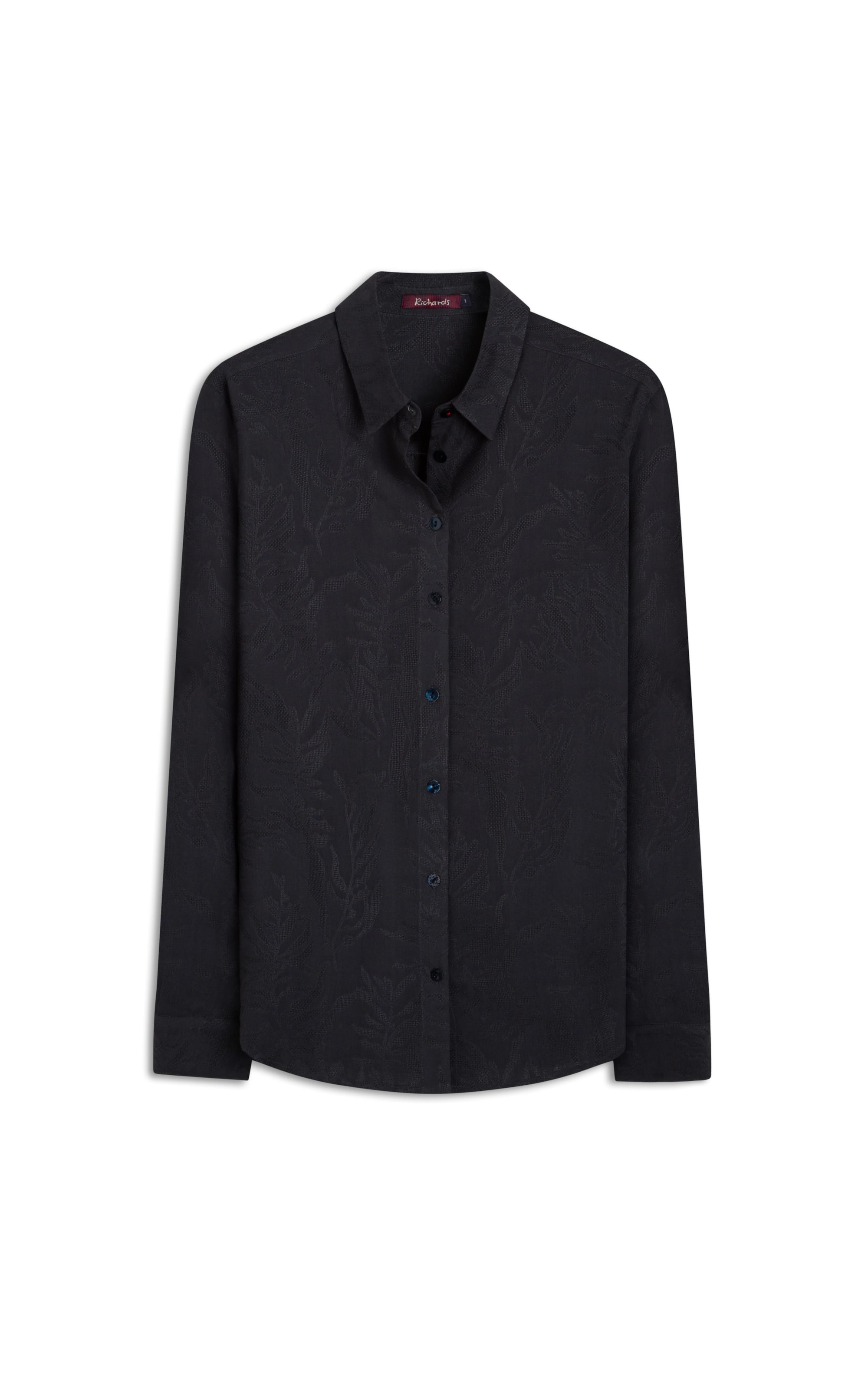 Camisa Classic Jacquard Crivo Algas Dark Navy