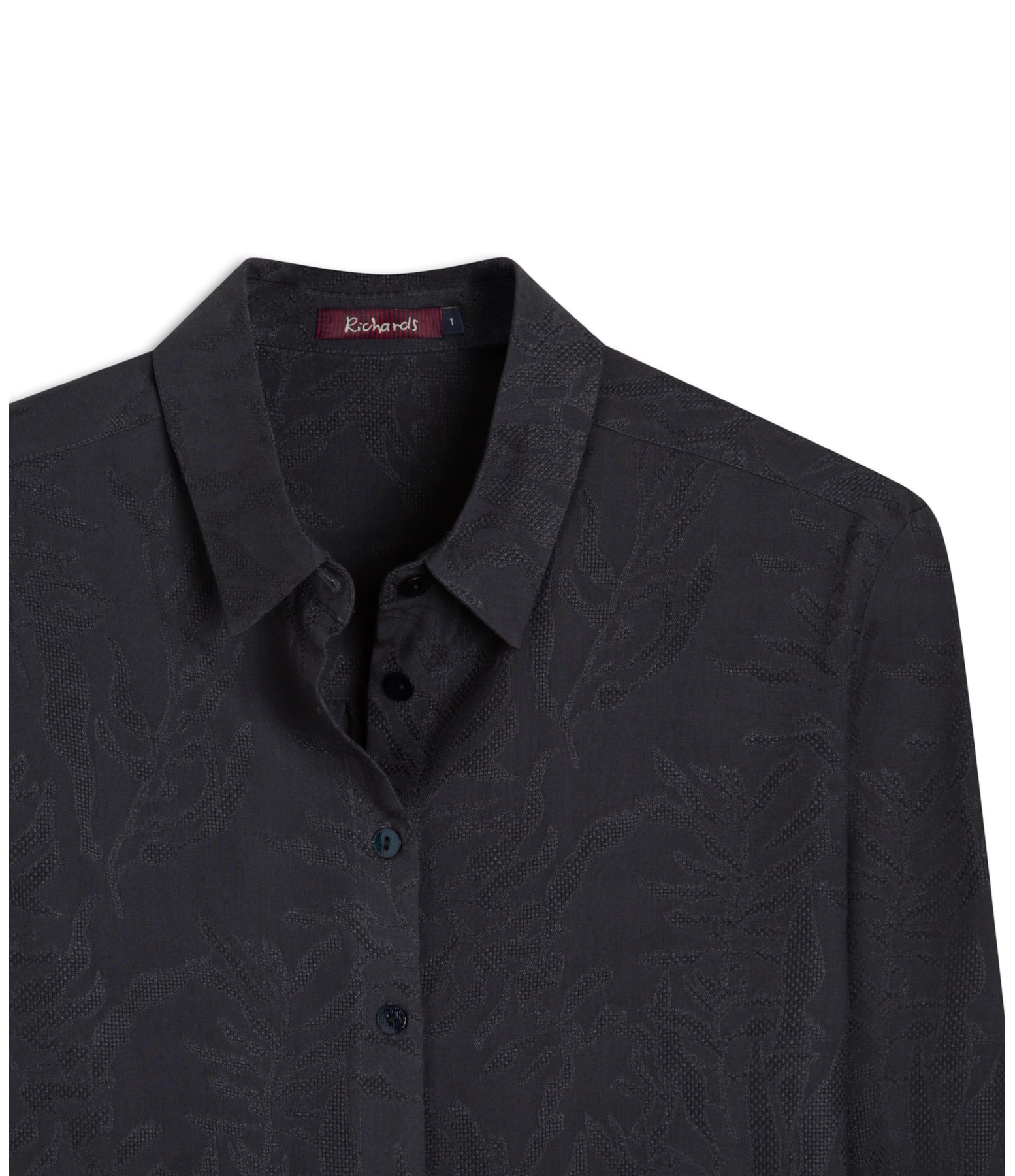 Camisa Classic Jacquard Crivo Algas Dark Navy