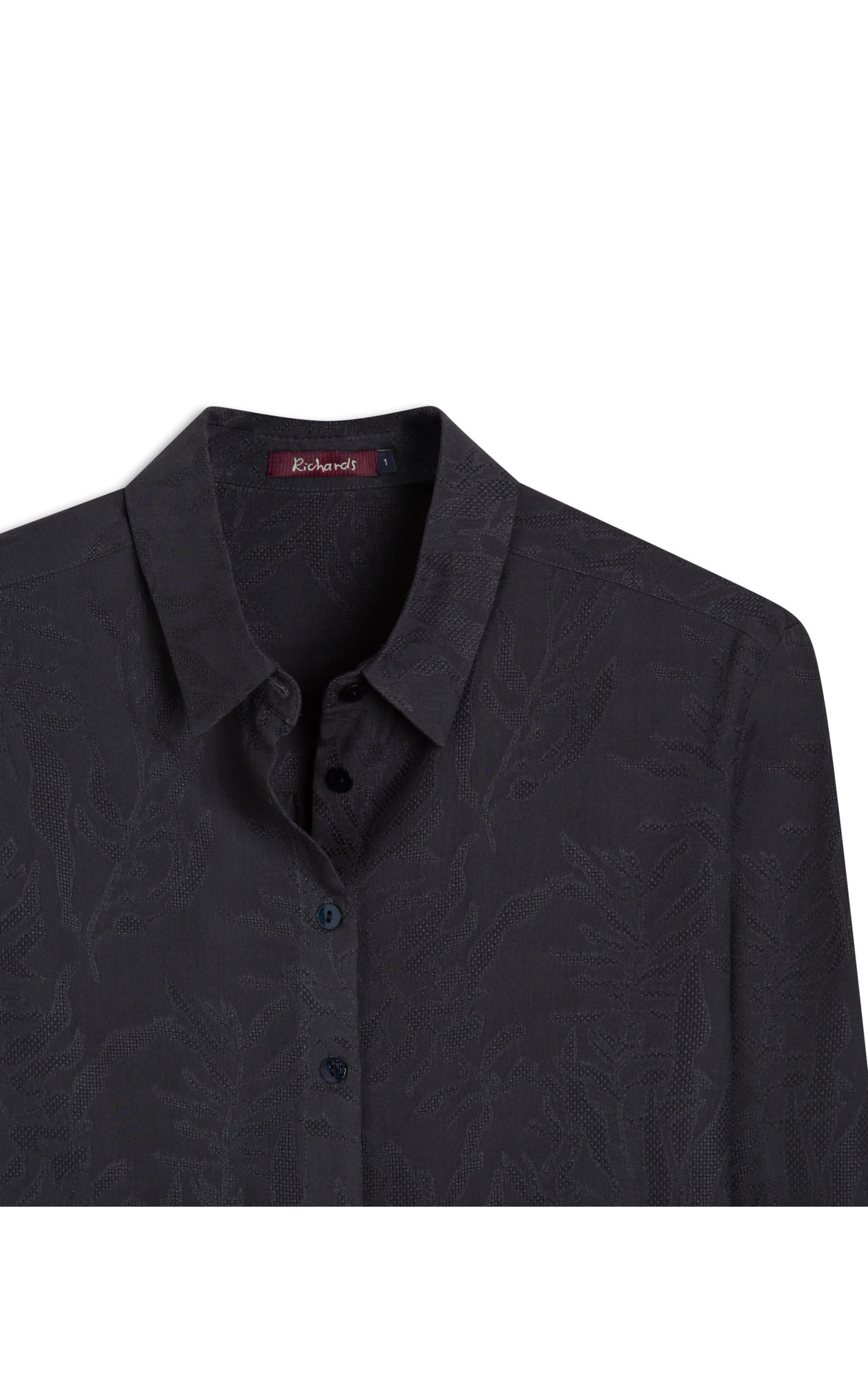 Camisa Classic Jacquard Crivo Algas Dark Navy