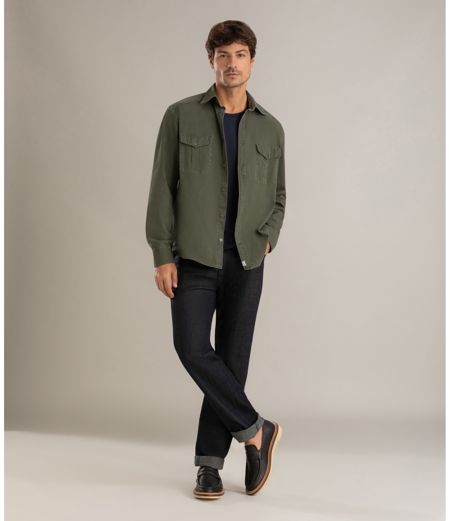 Camisa Color Bolt Jorge Ml Verde Escuro