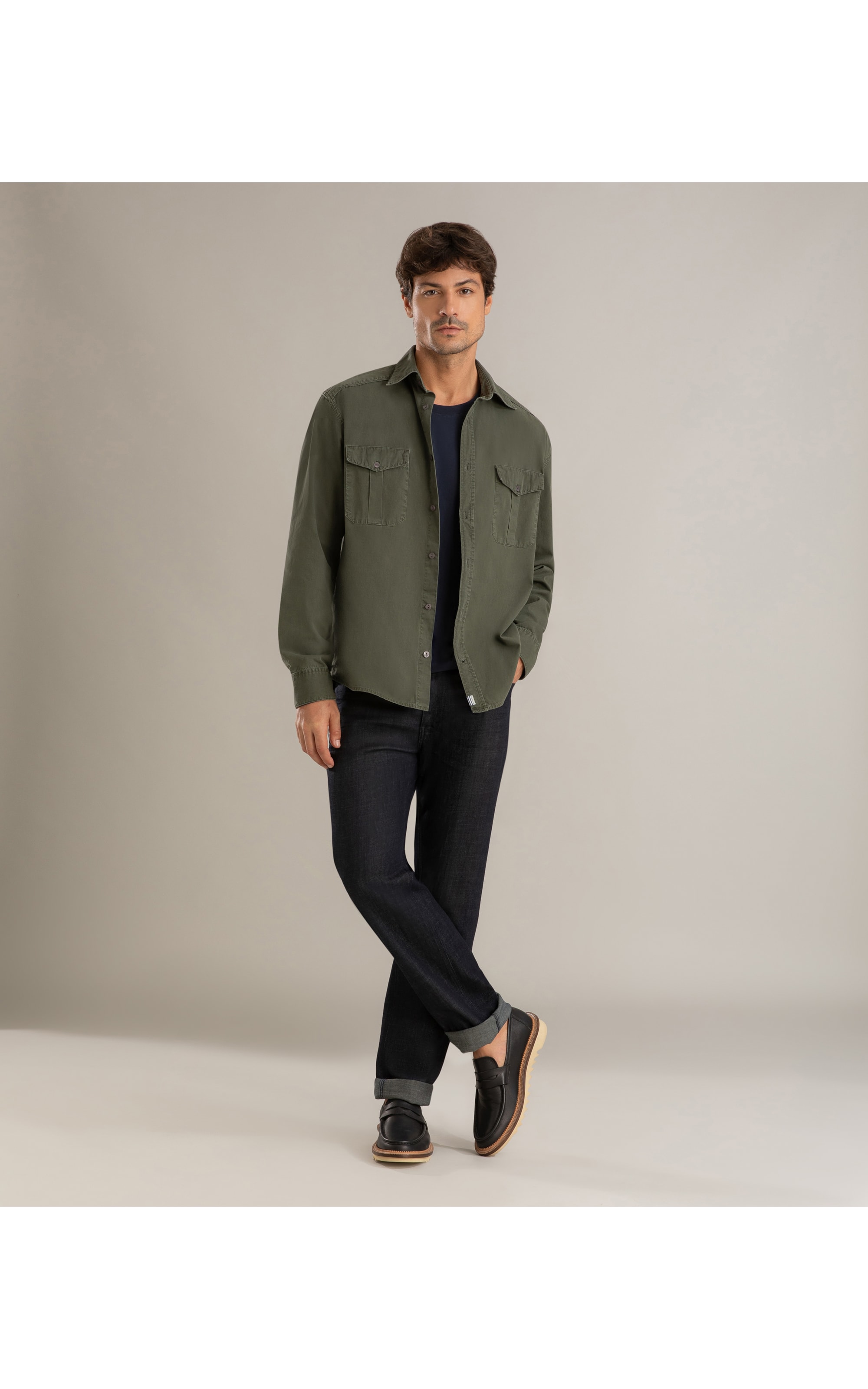 Camisa Color Bolt Jorge Ml Verde Escuro
