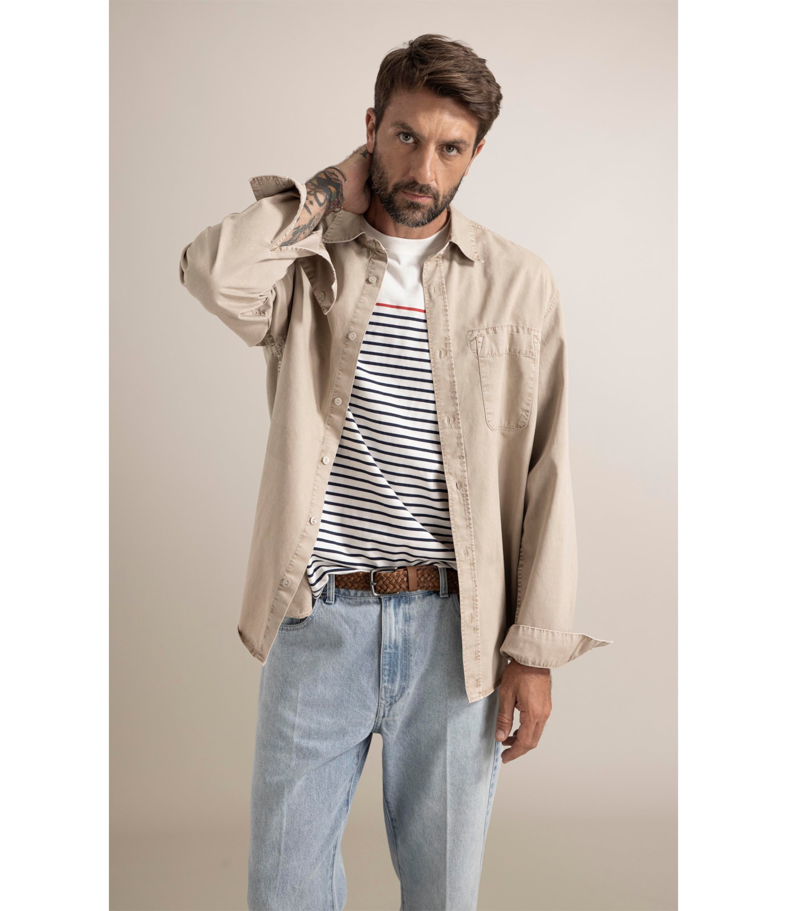 Camisa Color Twill Overshirt Husk