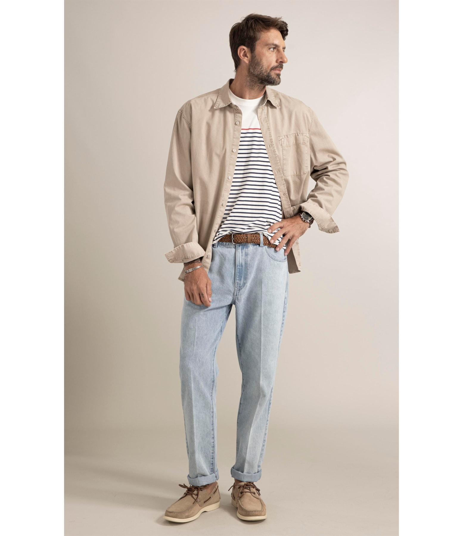 Camisa Color Twill Overshirt Husk