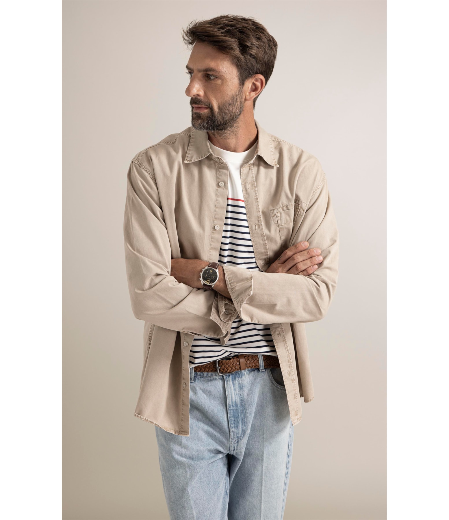 Camisa Color Twill Overshirt Husk
