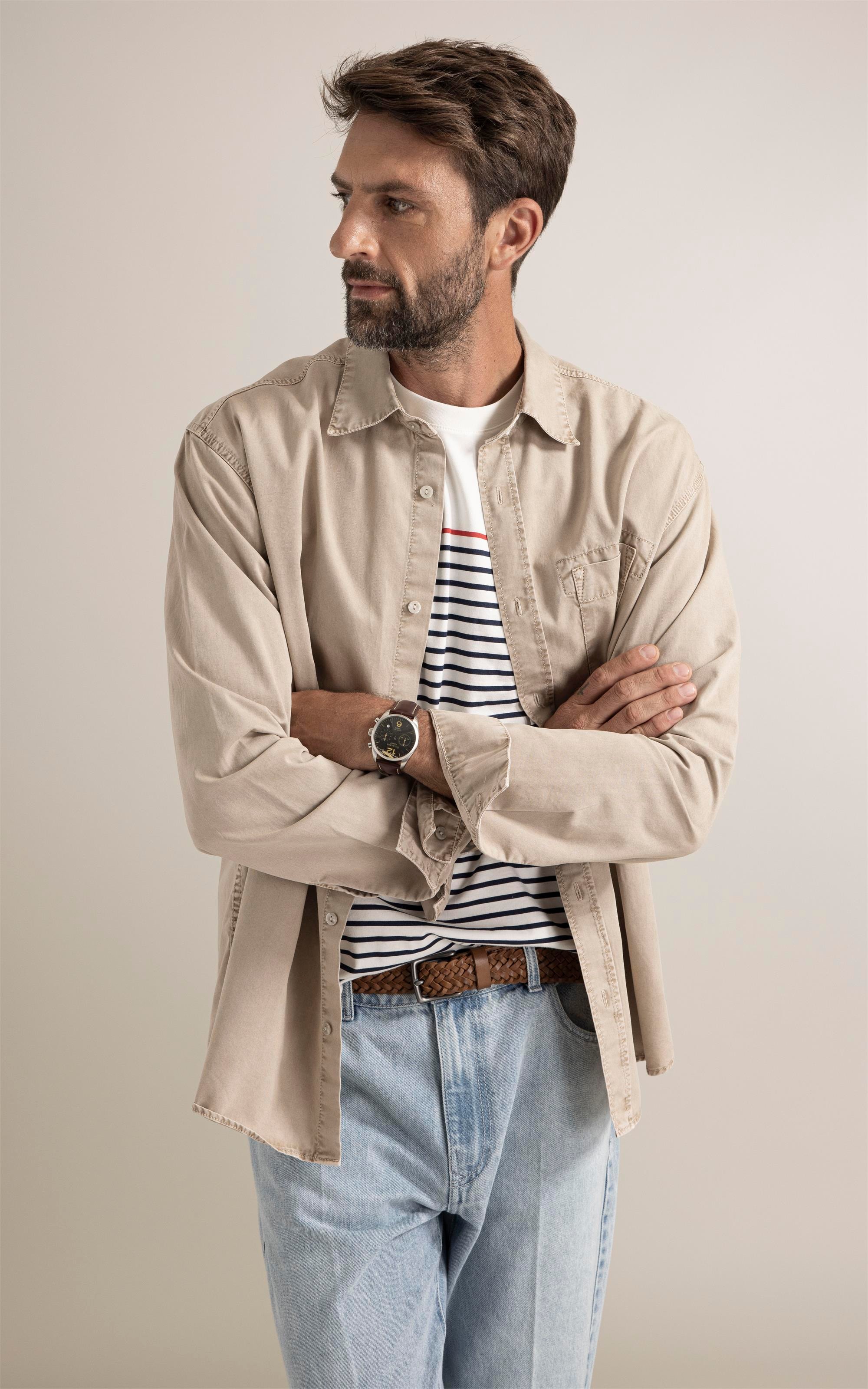 Camisa Color Twill Overshirt Husk