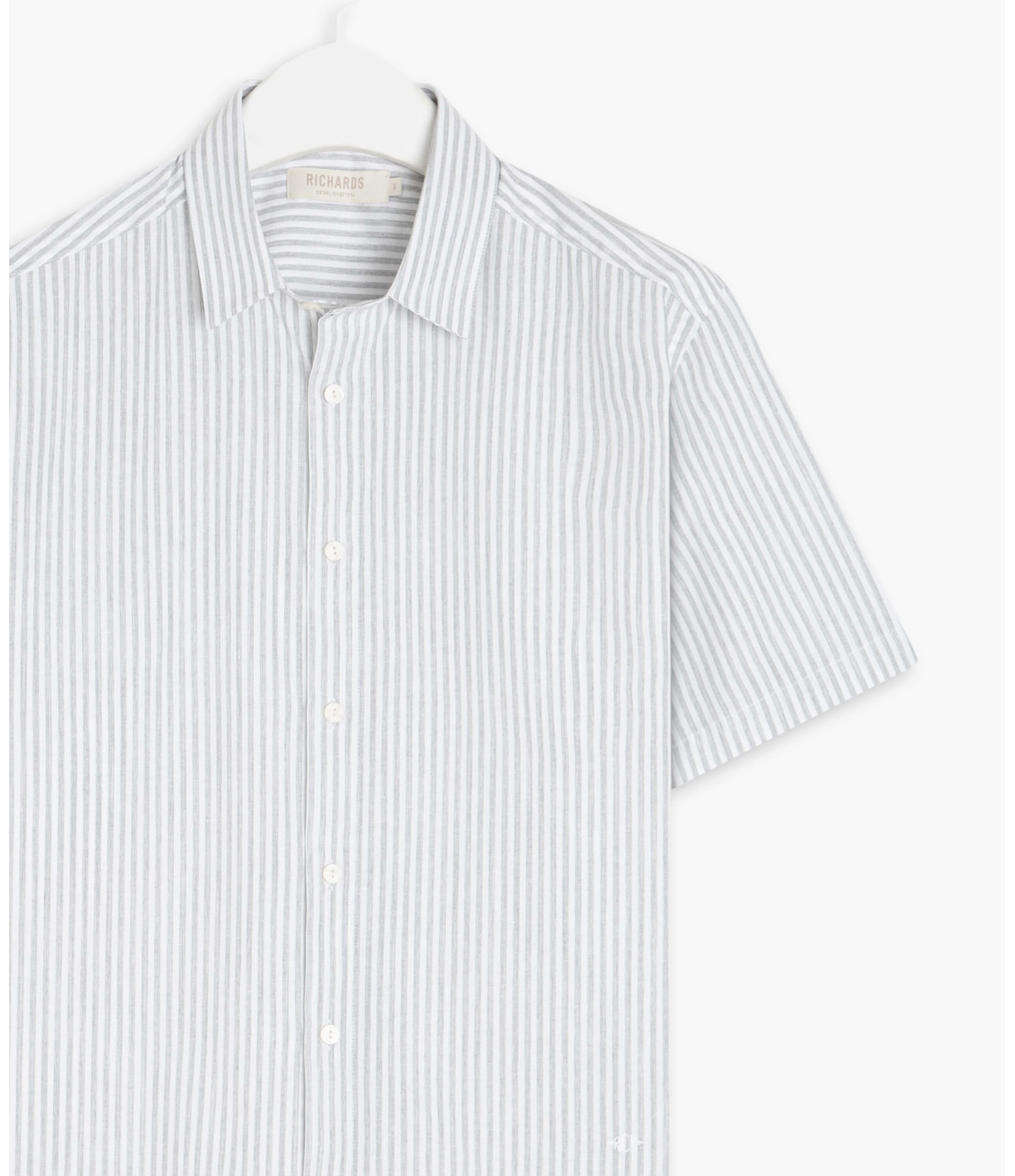 Camisa Cotton Listra Lucca Mc Cinza Claro
