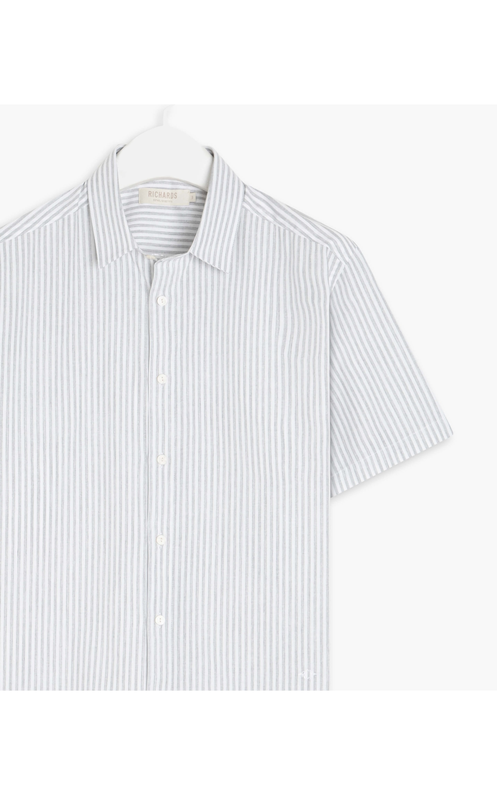Camisa Cotton Listra Lucca Mc Cinza Claro