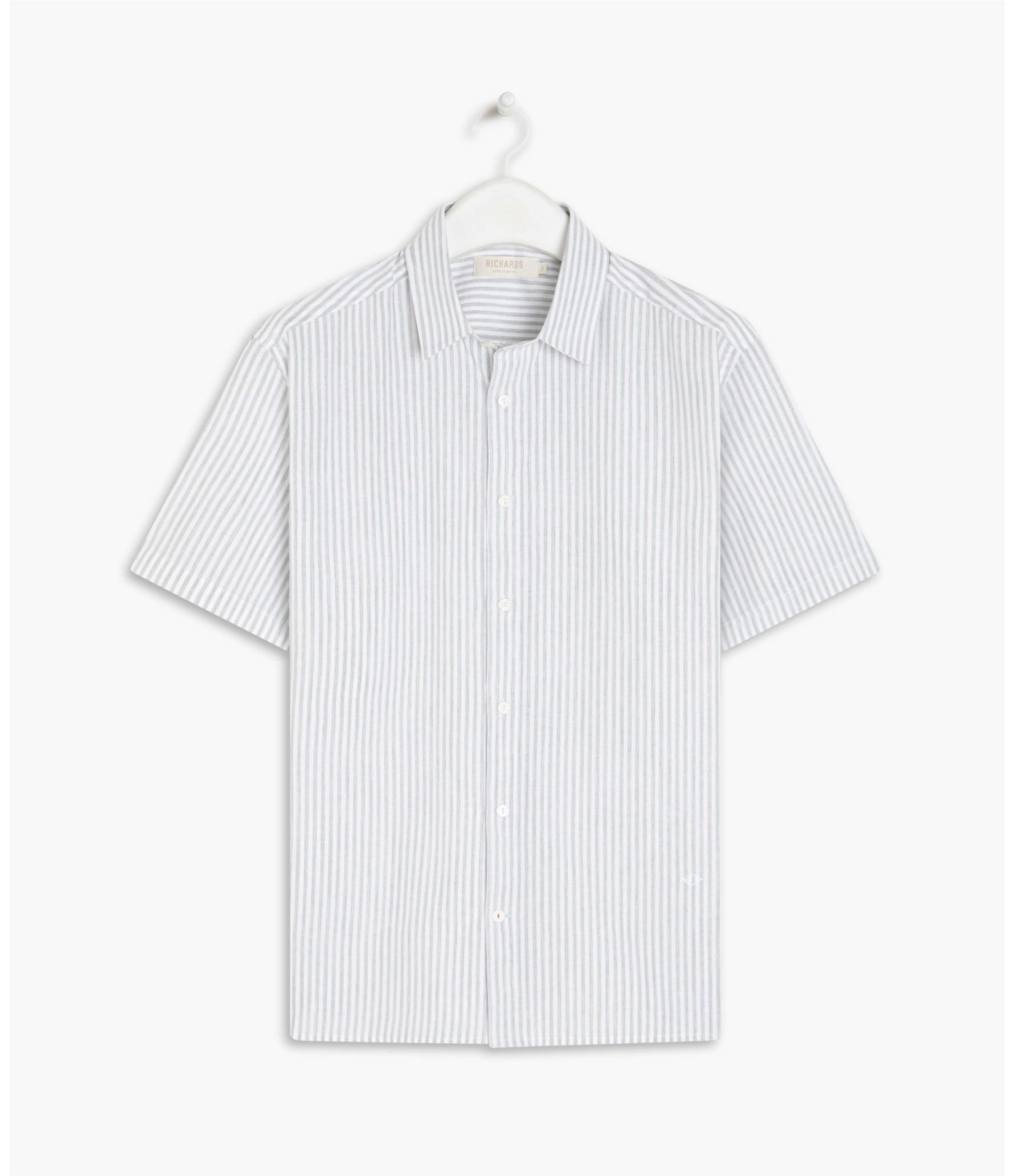 Camisa Cotton Listra Lucca Mc Cinza Claro