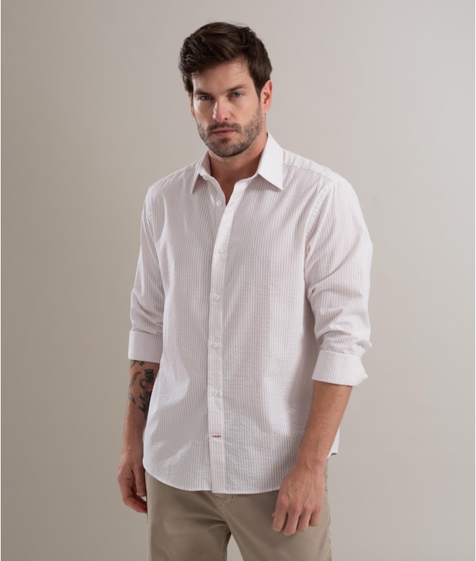 Camisa Cotton Nassau Ml Bege