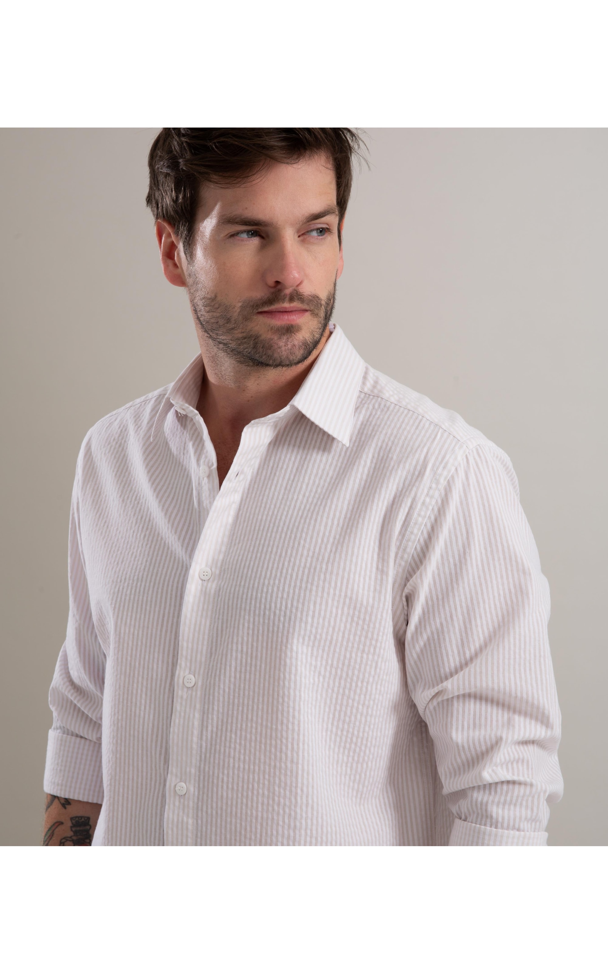 Camisa Cotton Nassau Ml Bege