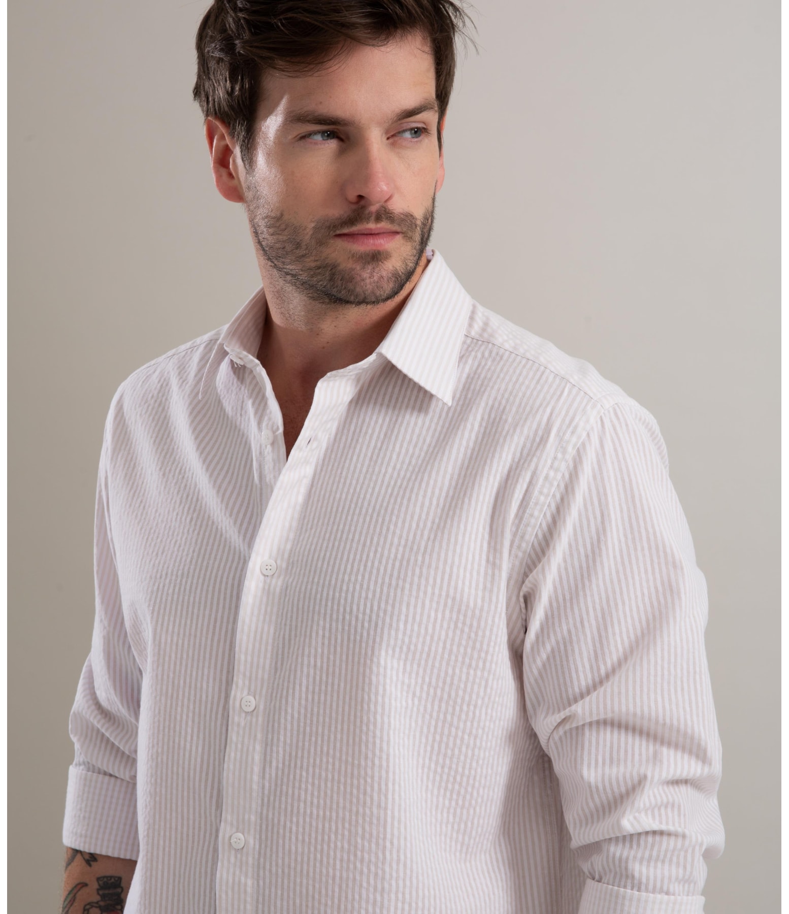 Camisa Cotton Nassau Ml Bege
