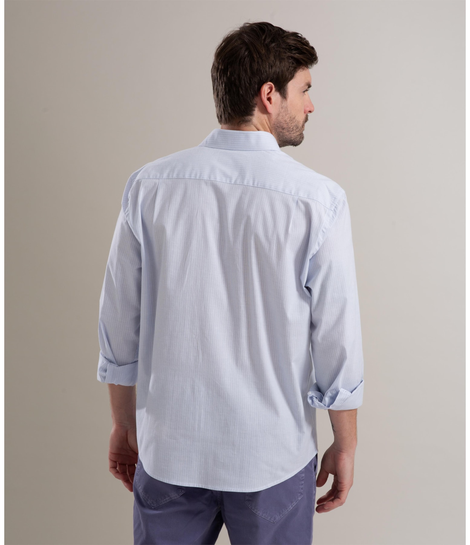 Camisa Cotton Steve Ml Azul Claro