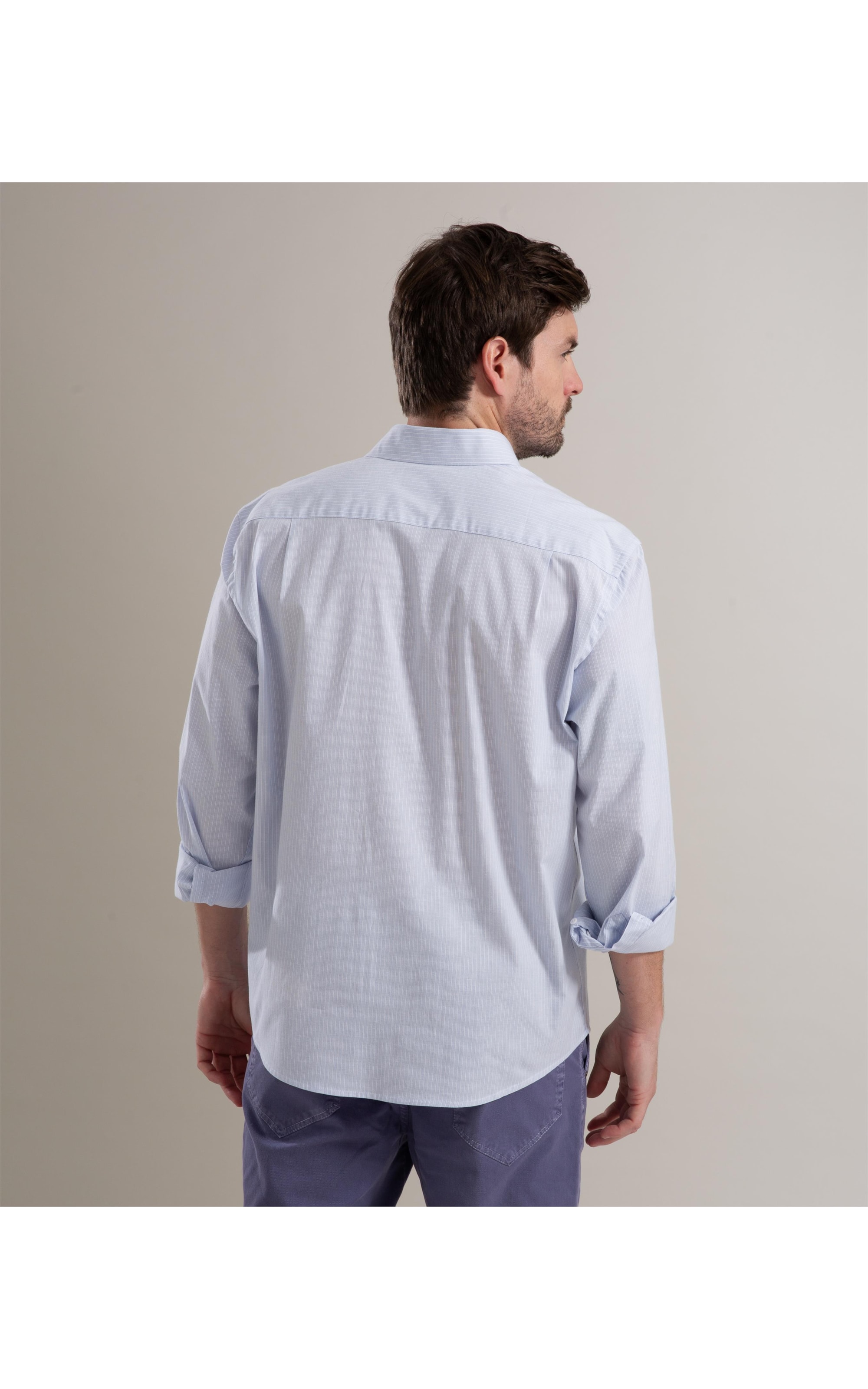 Camisa Cotton Steve Ml Azul Claro