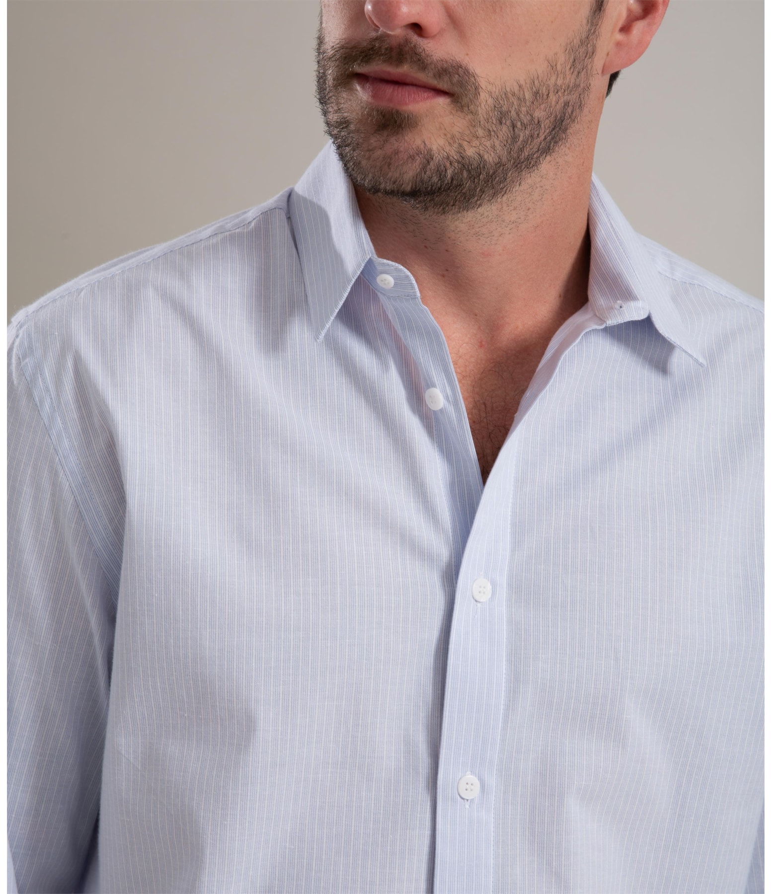 Camisa Cotton Steve Ml Azul Claro