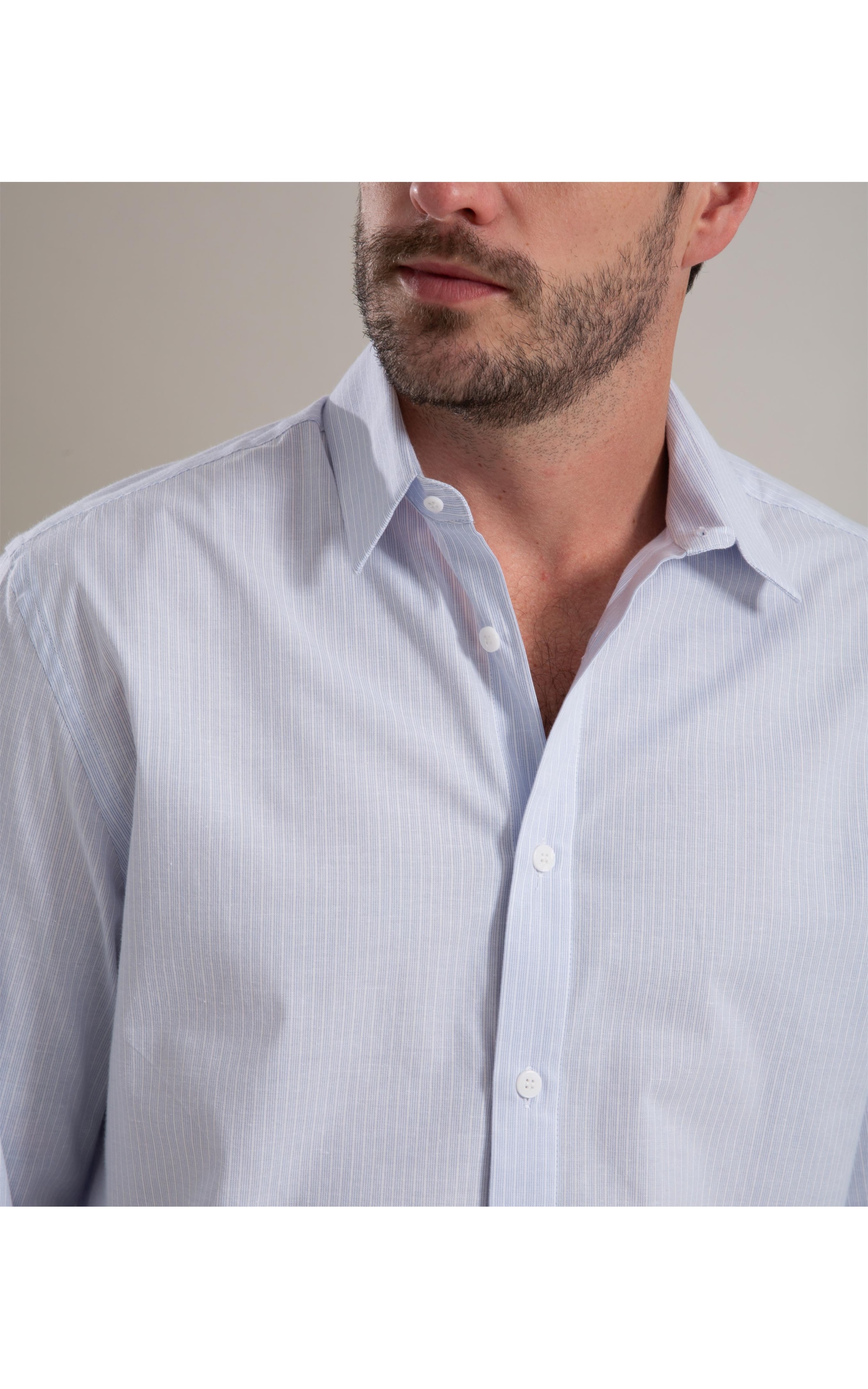 Camisa Cotton Steve Ml Azul Claro