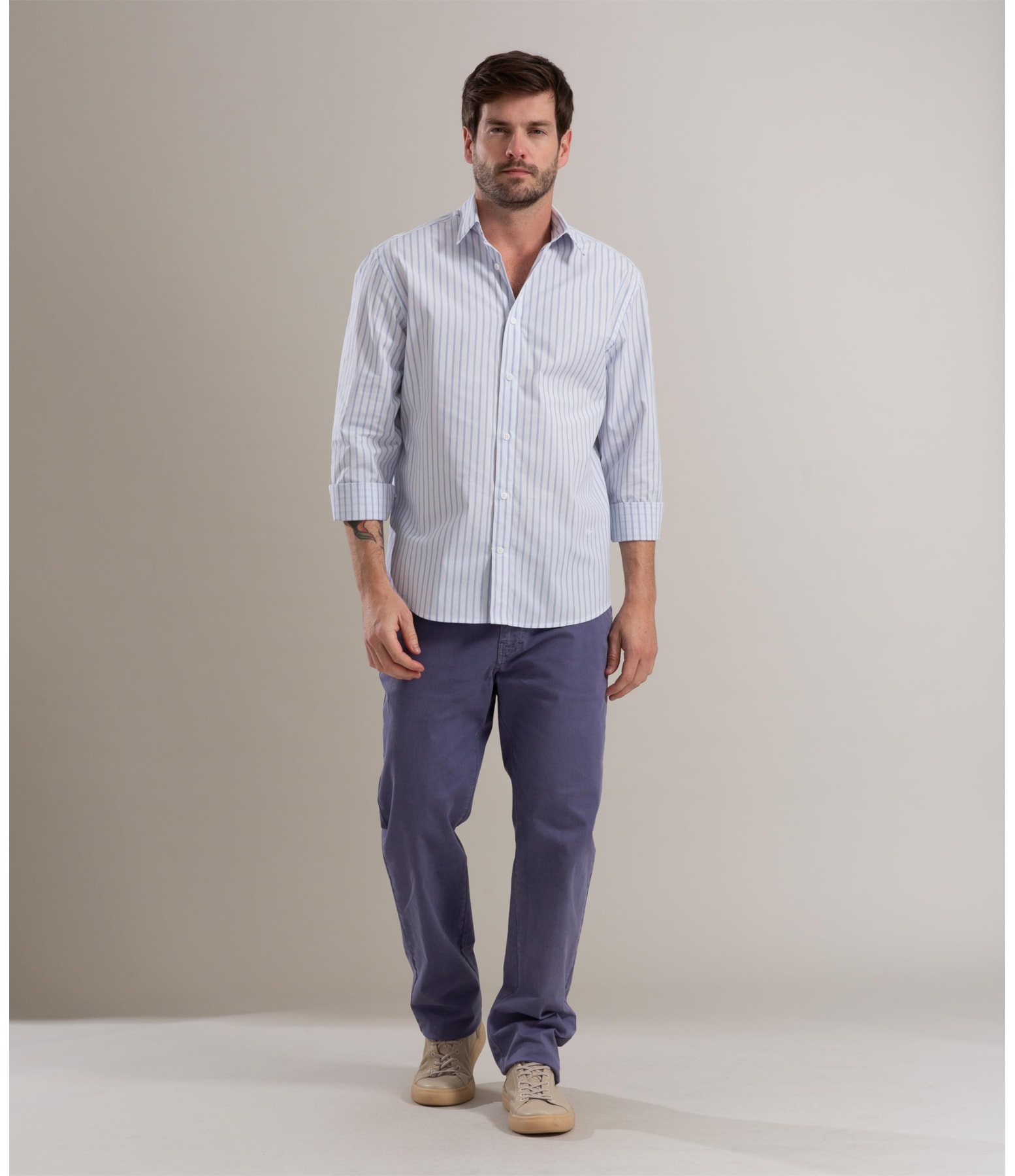 Camisa Cotton Stretch Sérgio Ml Azul Claro
