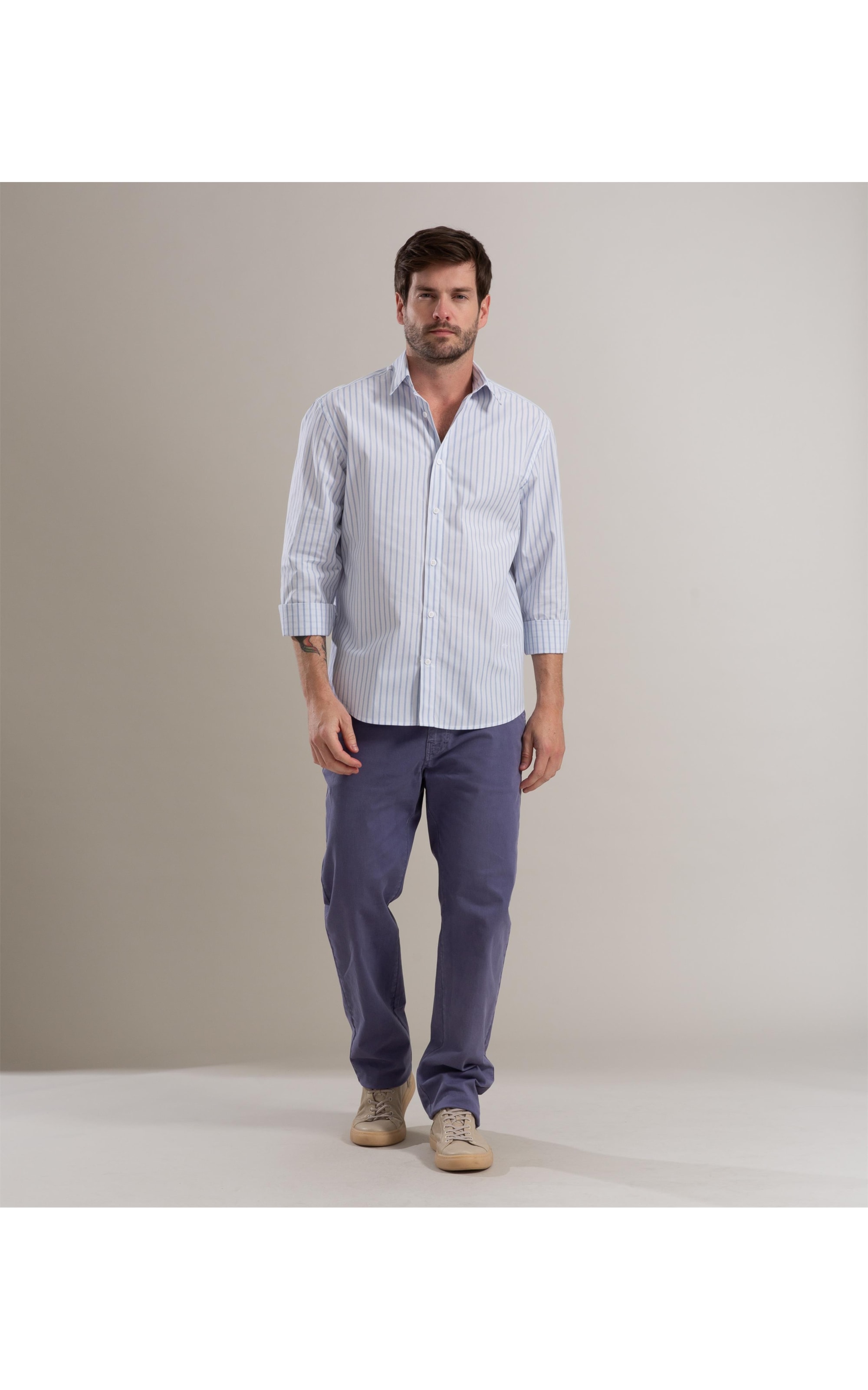 Camisa Cotton Stretch Sérgio Ml Azul Claro