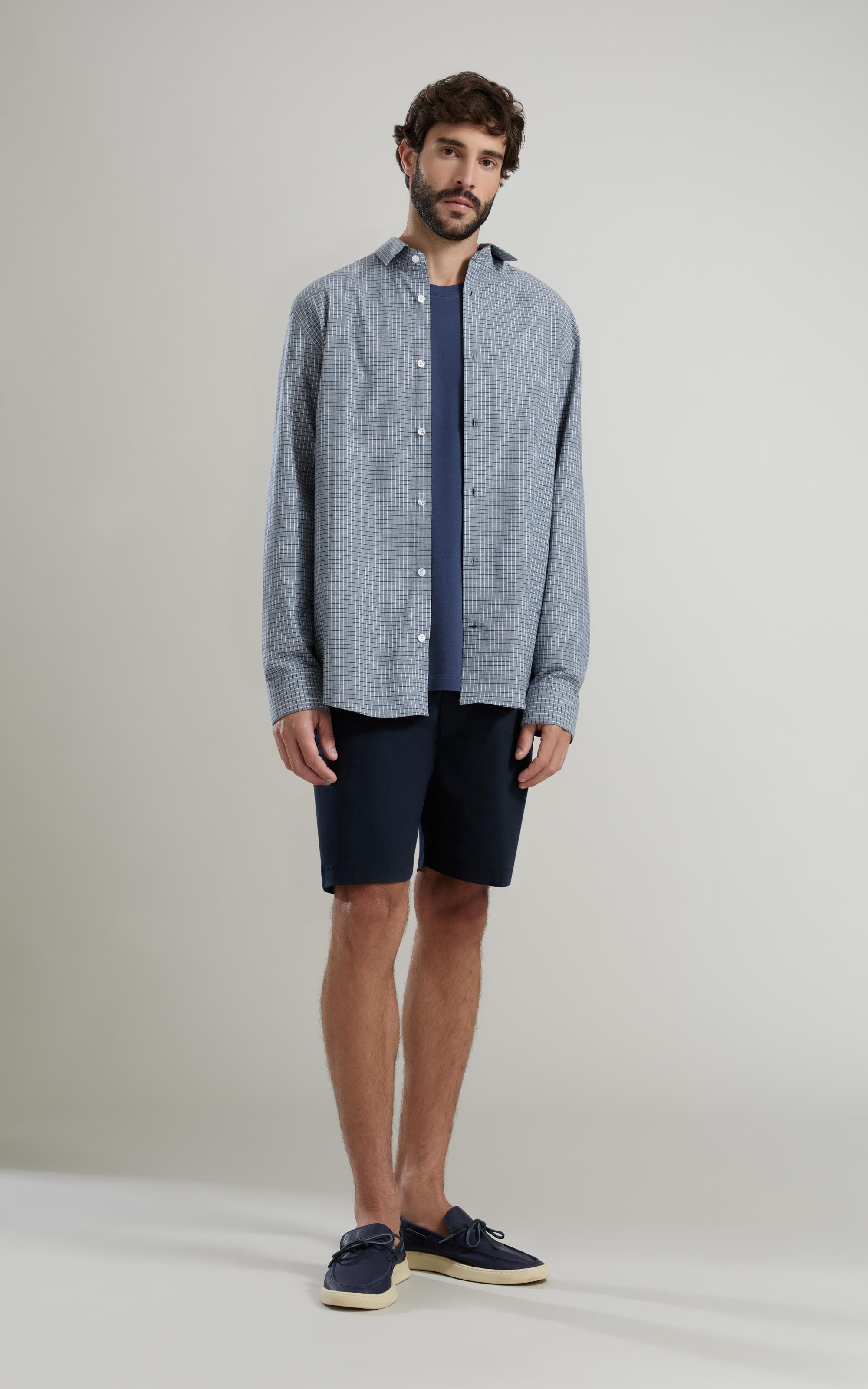 Camisa Cotton Xadrex Andre Ml Marinho