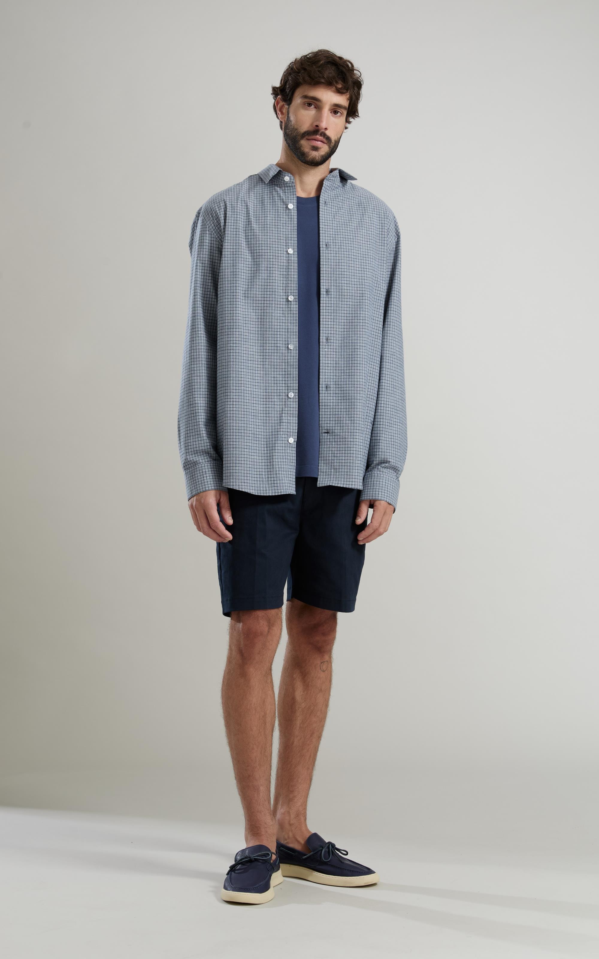 Camisa Cotton Xadrex Andre Ml Marinho