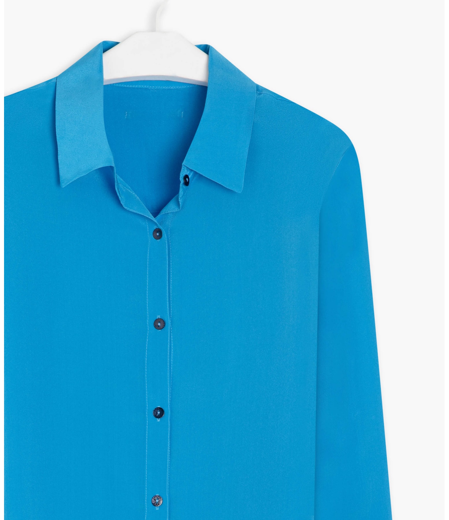 Camisa Dalia Seda Lisa Dark Navy