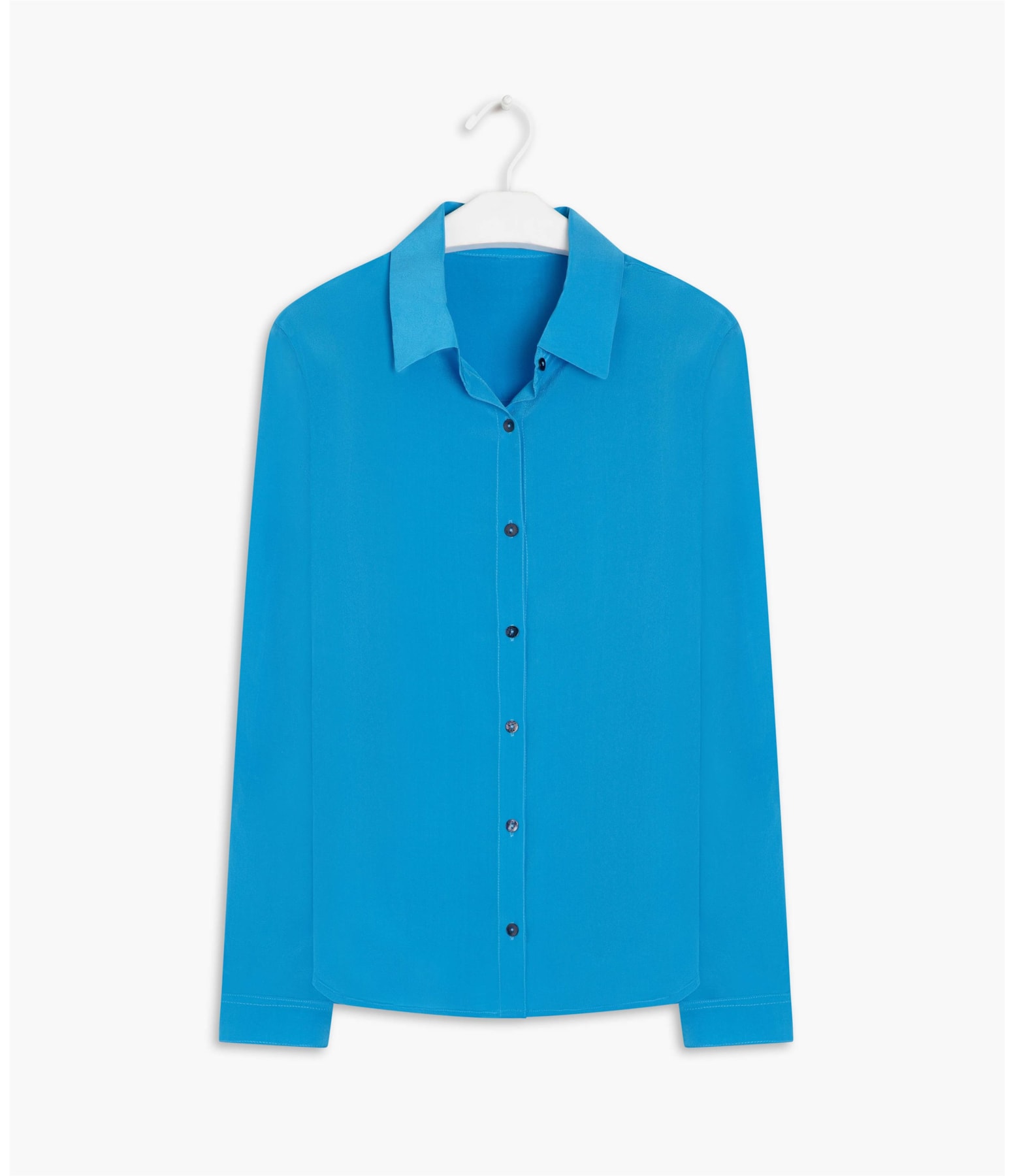 Camisa Dalia Seda Lisa Dark Navy
