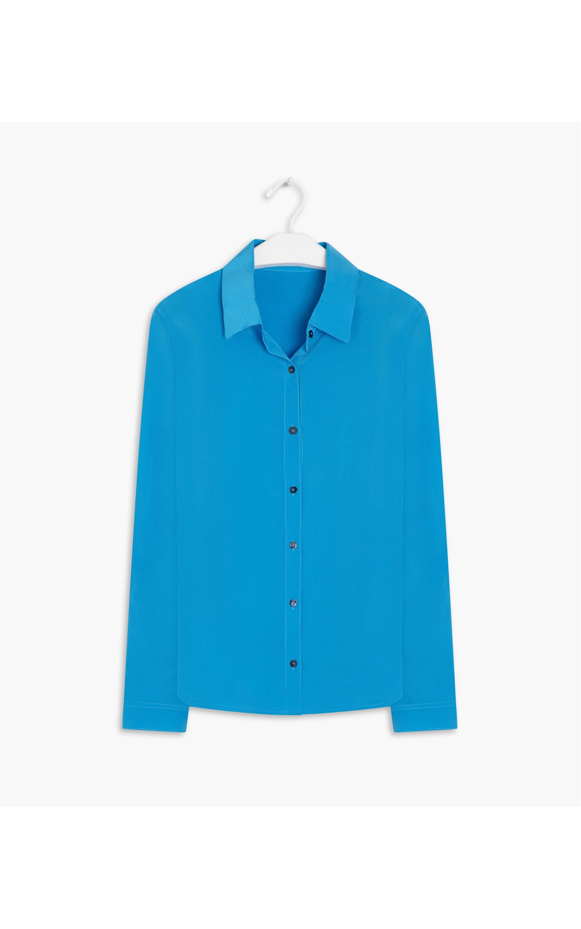 Camisa Dalia Seda Lisa Dark Navy