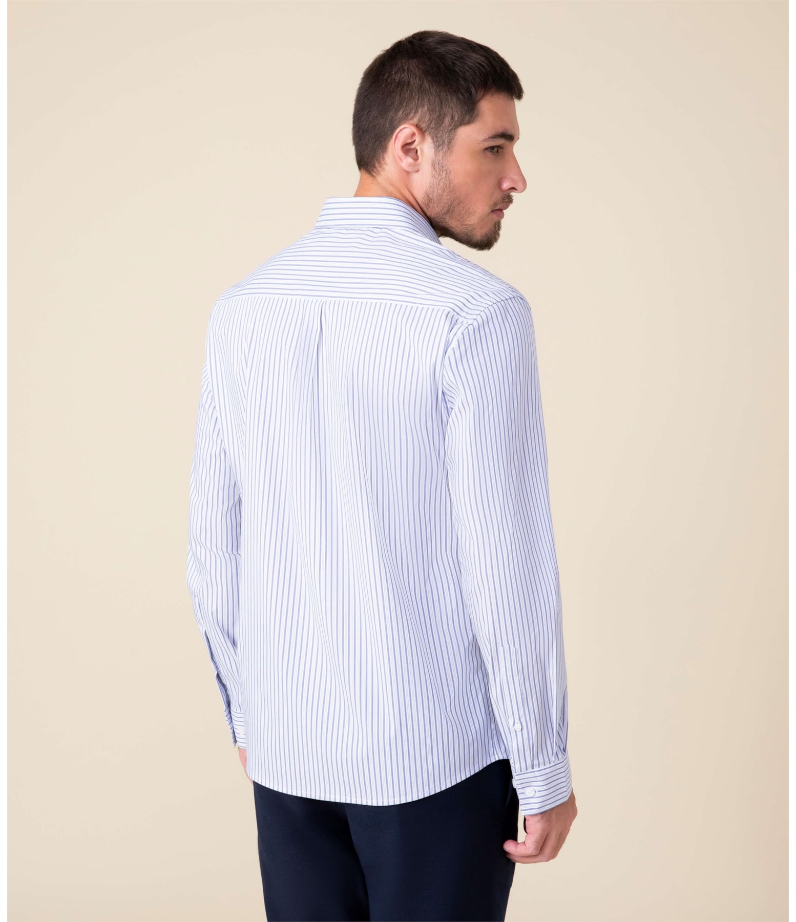 Camisa Daniel Traveller Ft Listrado Ml Marinho