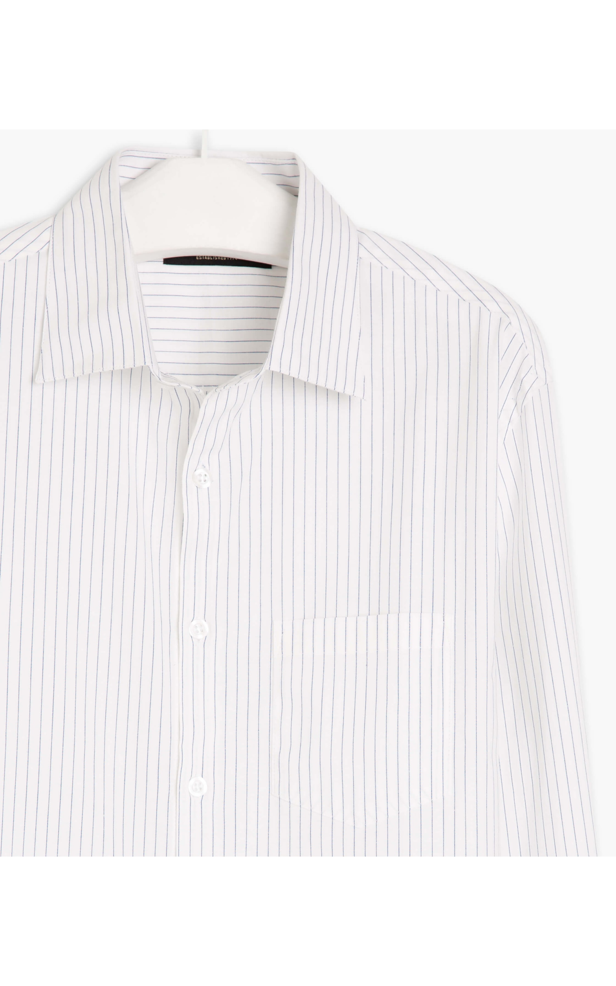 Camisa Denis Fio Tinto Listrado Ml Azul Bic