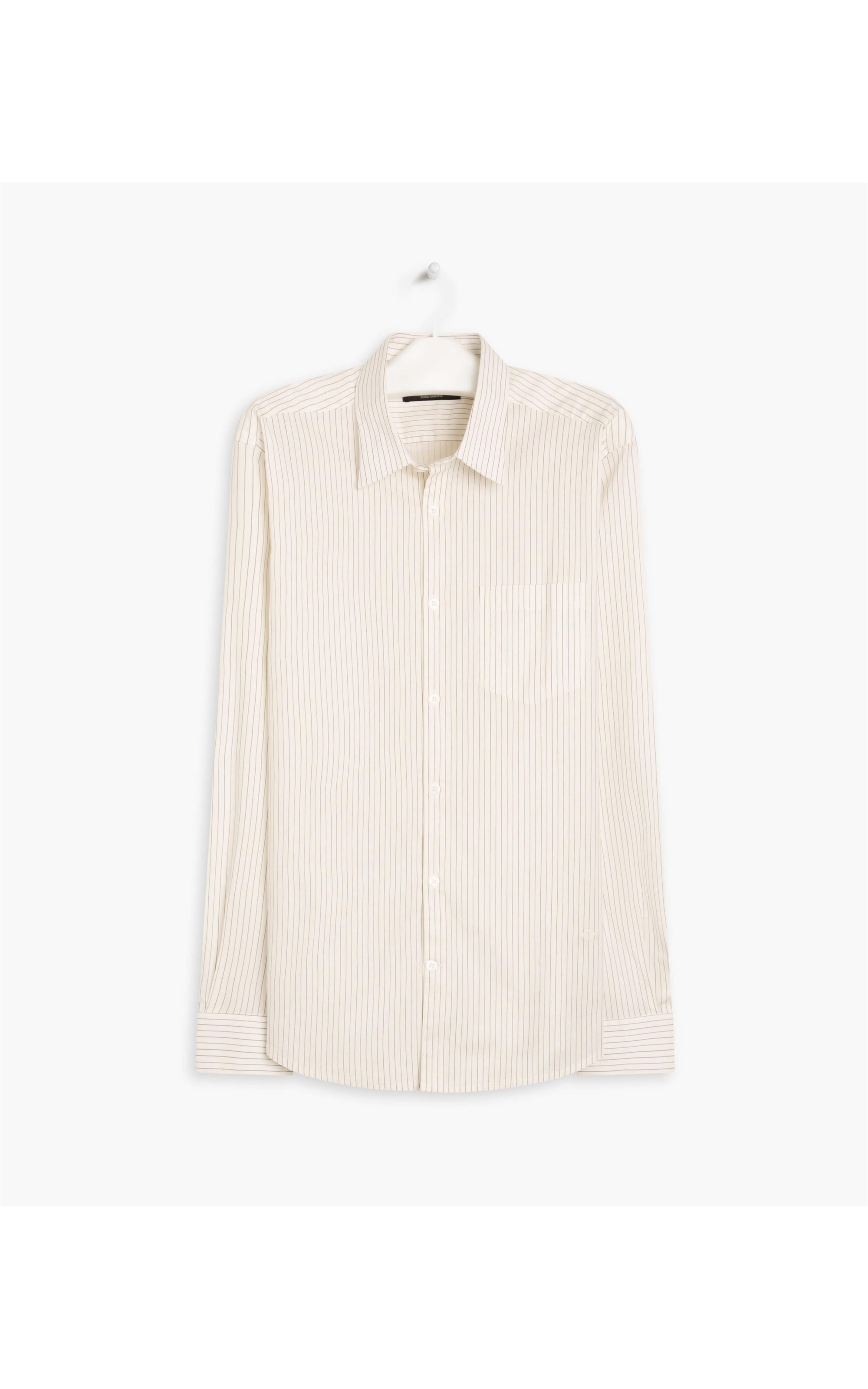 Camisa Denis Fio Tinto Listrado Ml  Branco