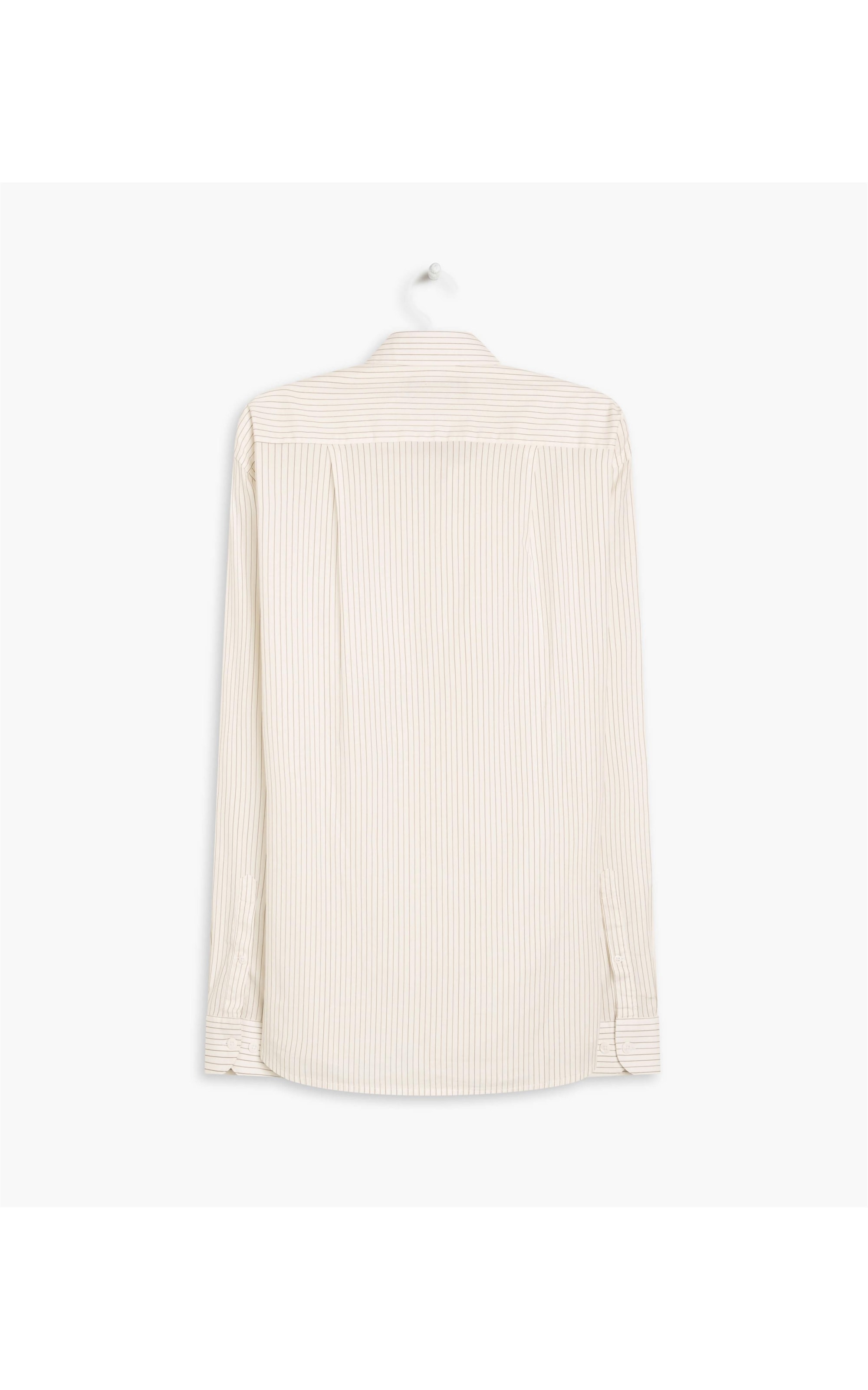 Camisa Denis Fio Tinto Listrado Ml  Branco